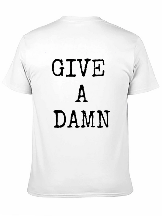 Give A Damn Graphic T-Shirt - Black Crew Neck