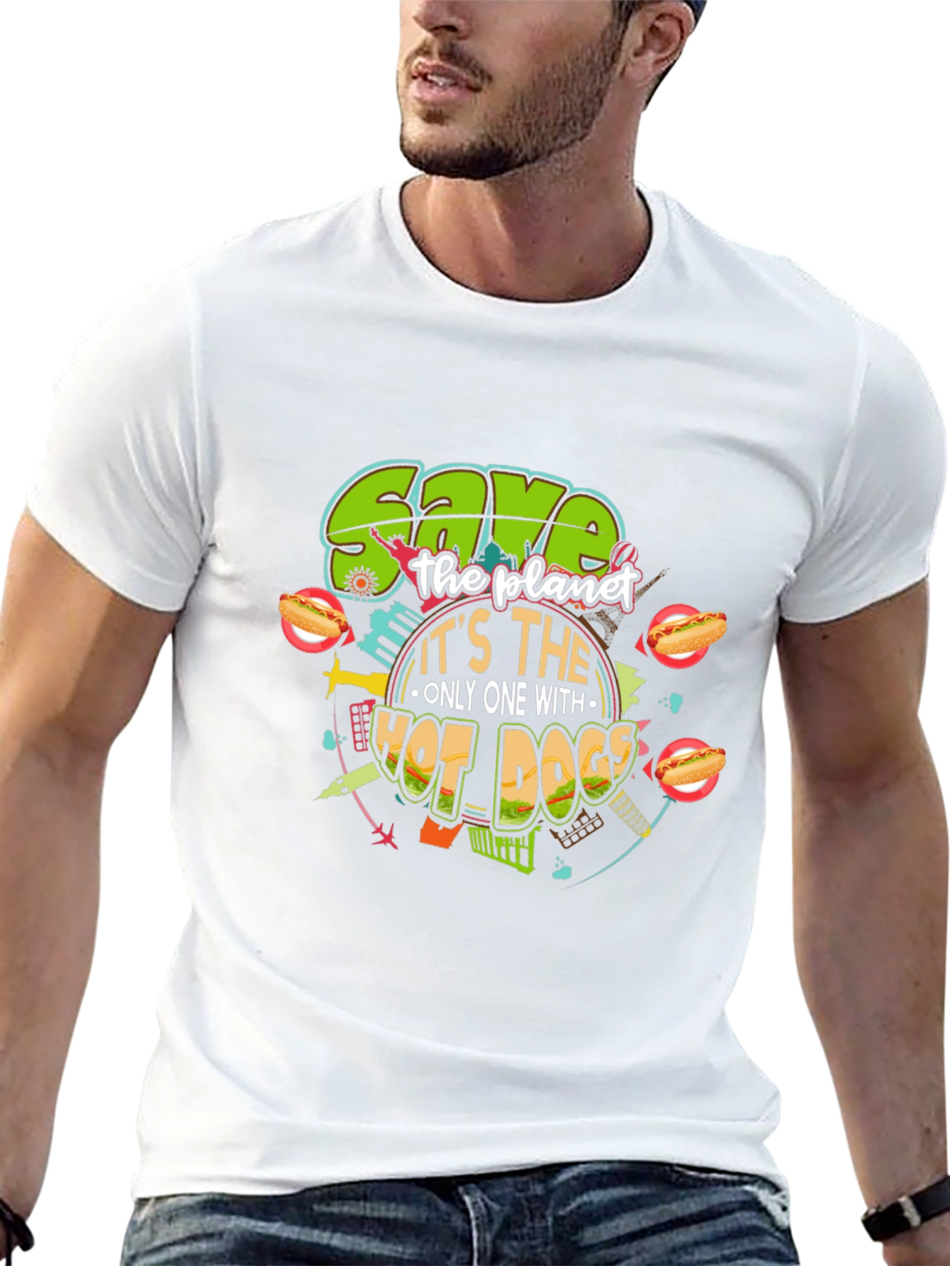 Save the Planet with Hot Dogs T-Shirt