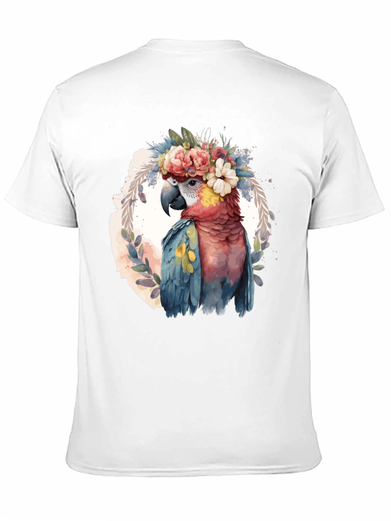 Parrot Floral Crown T-Shirt - Mens Black Tee