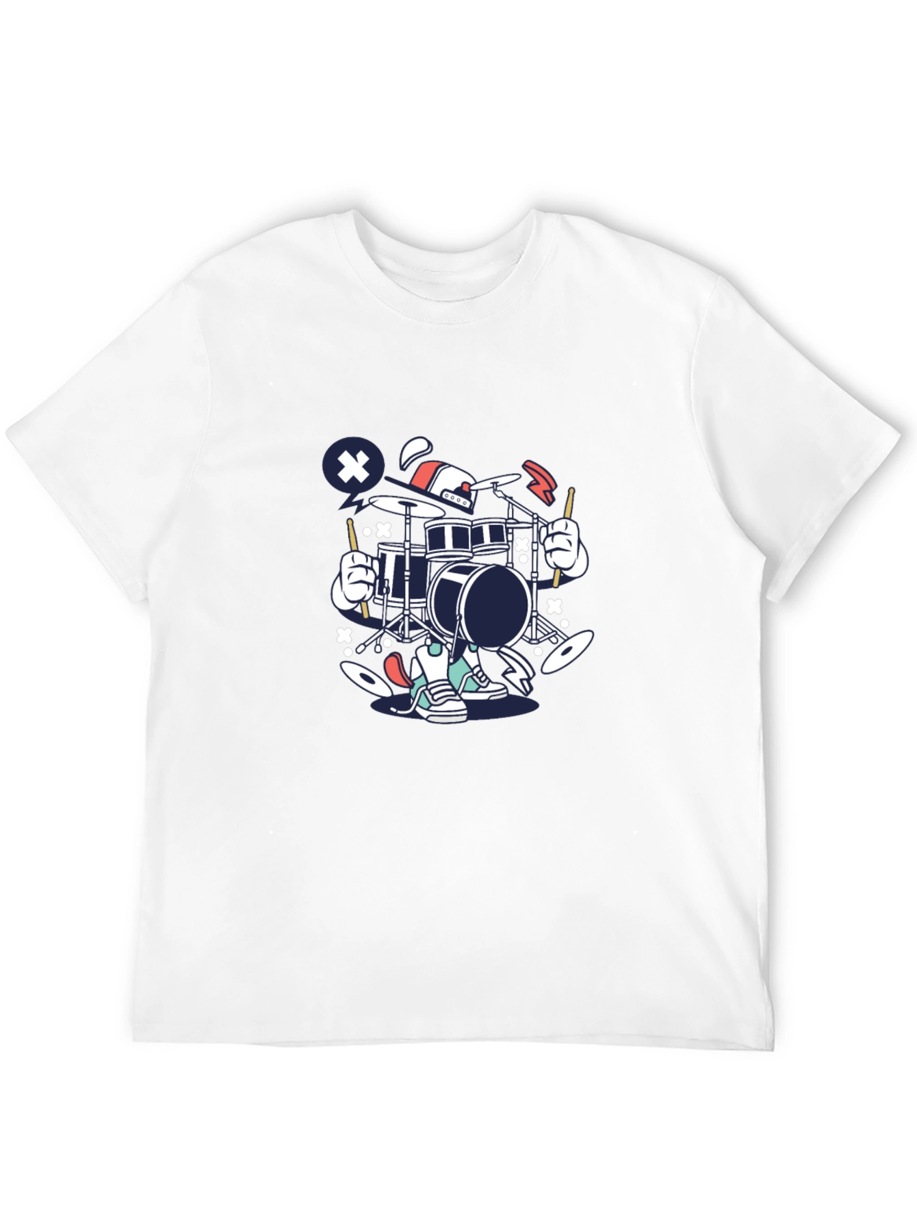 Drummer Cartoon Graphic T-Shirt