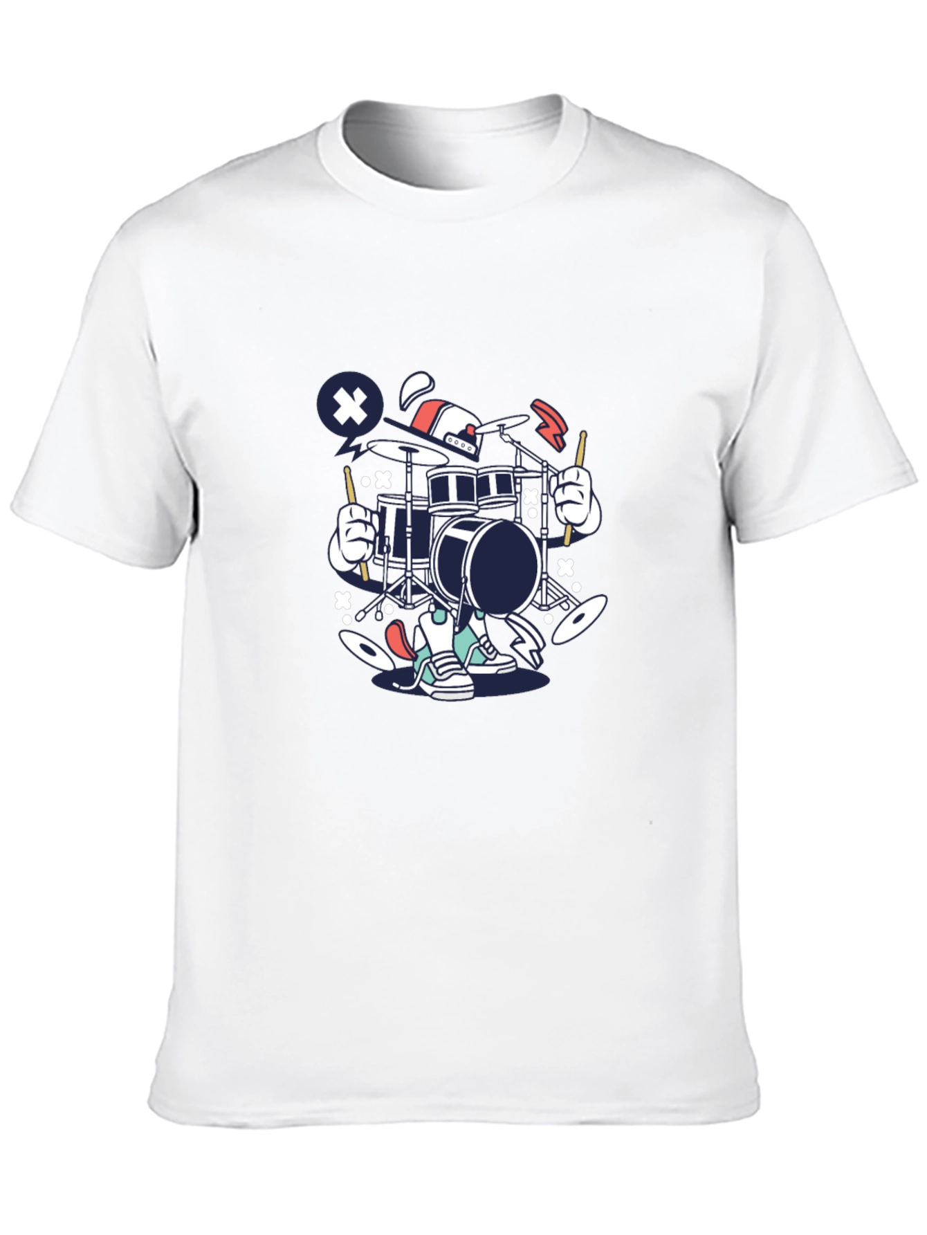 Drummer Cartoon Graphic T-Shirt
