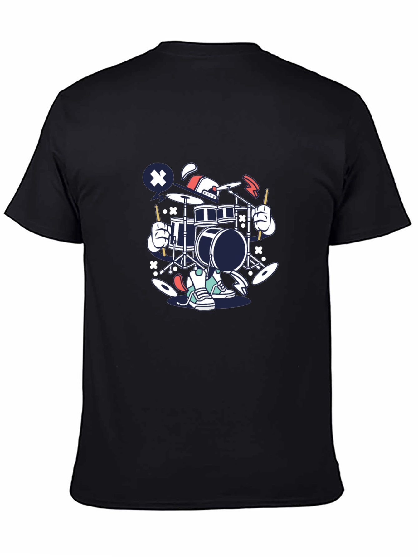 Drummer Cartoon Graphic T-Shirt