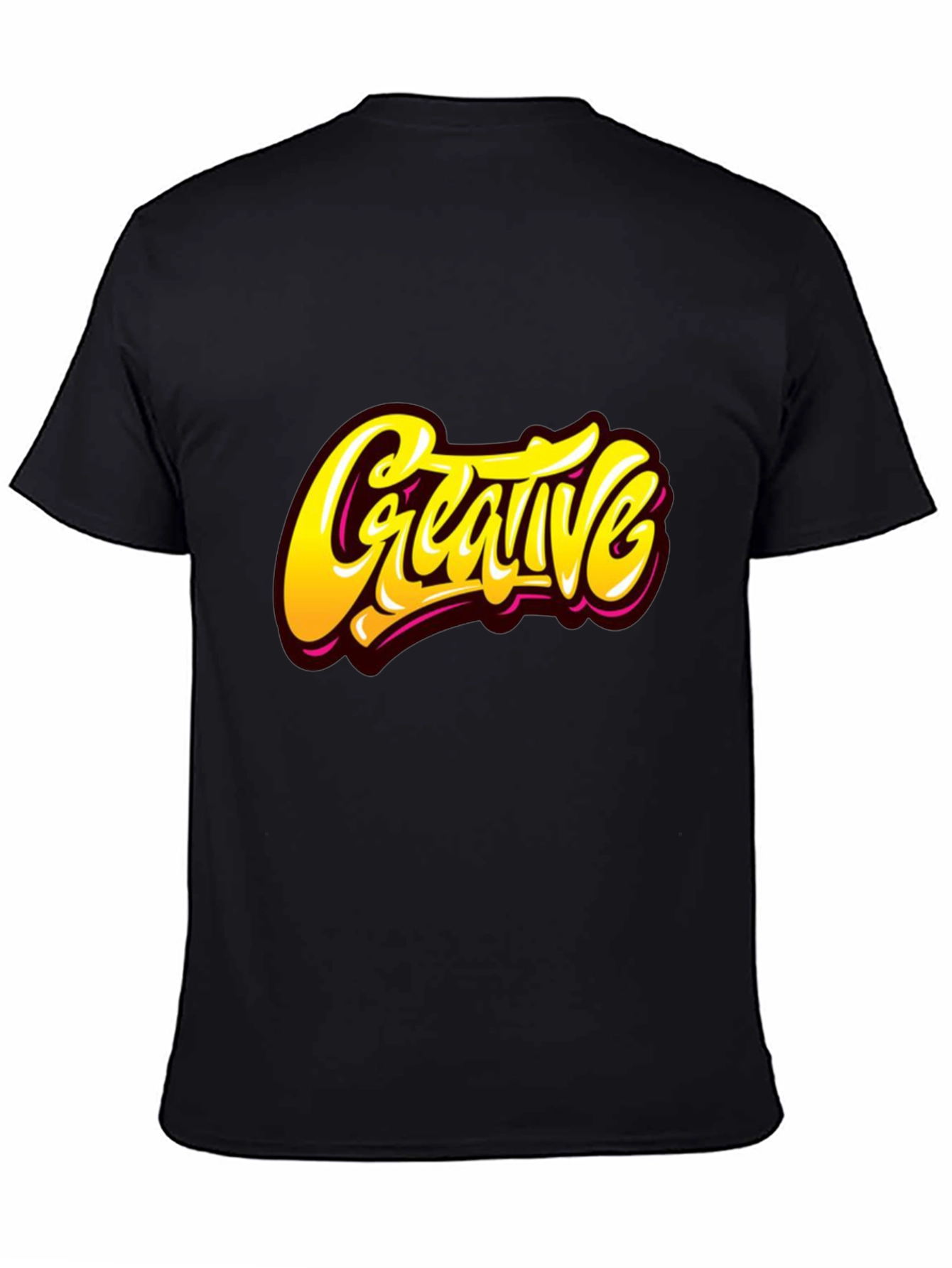 Creative Graphic Tee - Stylish Black Cotton T-Shirt