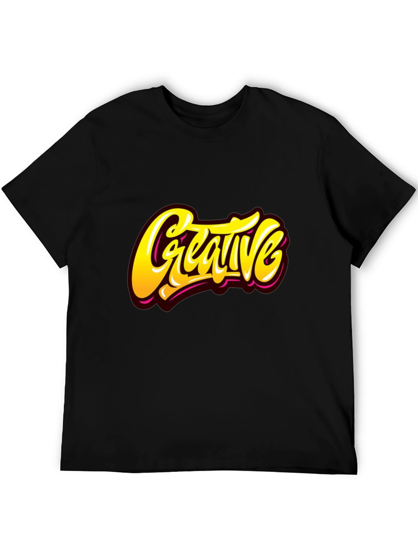 Creative Graphic Tee - Stylish Black Cotton T-Shirt