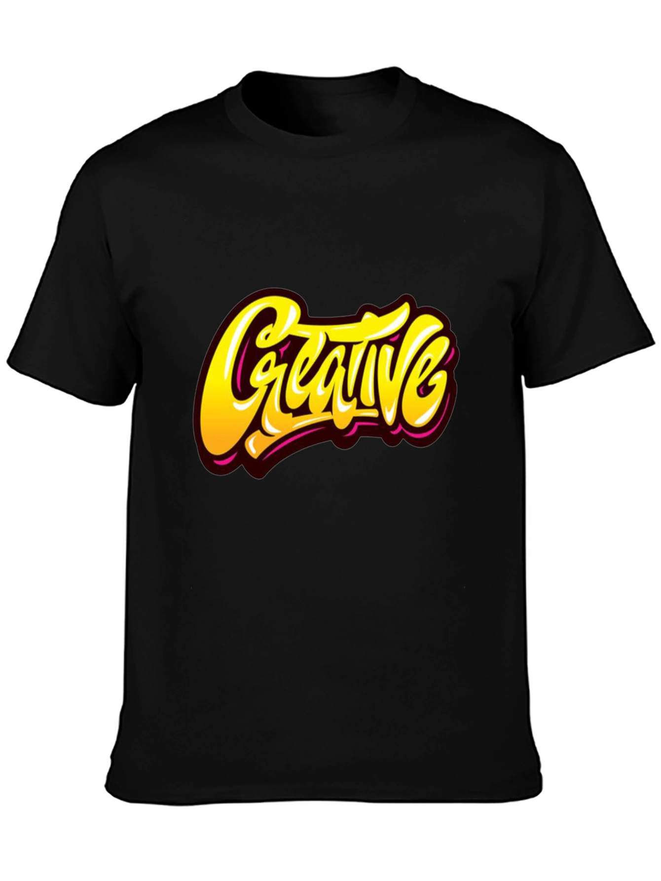 Creative Graphic Tee - Stylish Black Cotton T-Shirt
