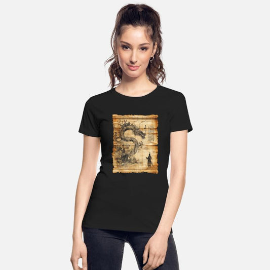 Retro Dragon Papyrus Scroll Japanese Art