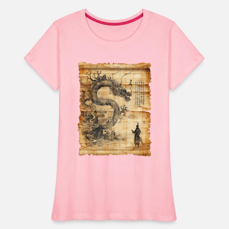 Retro Dragon Papyrus Scroll Japanese Art