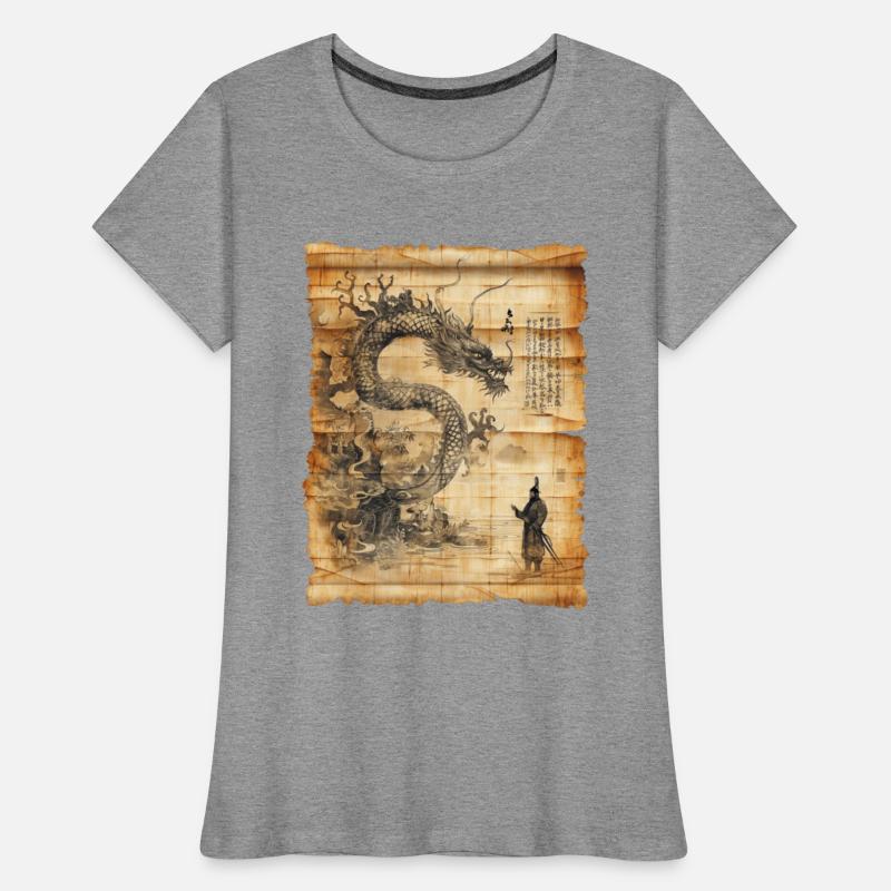 Retro Dragon Papyrus Scroll Japanese Art