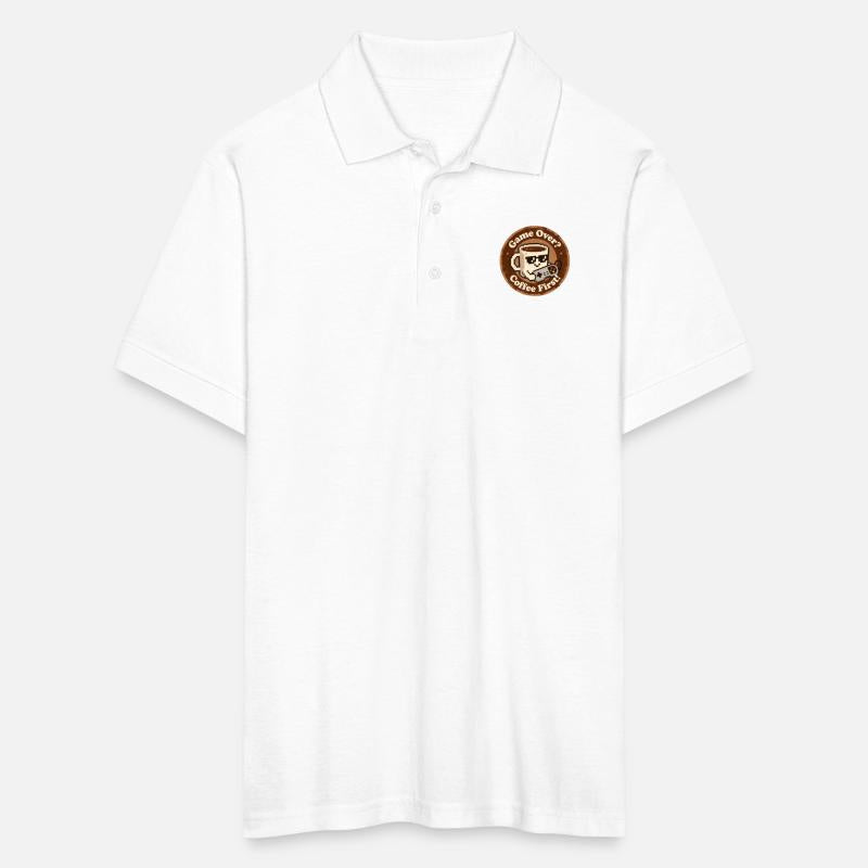 Retro Gaming Humor Coffee First Game Over