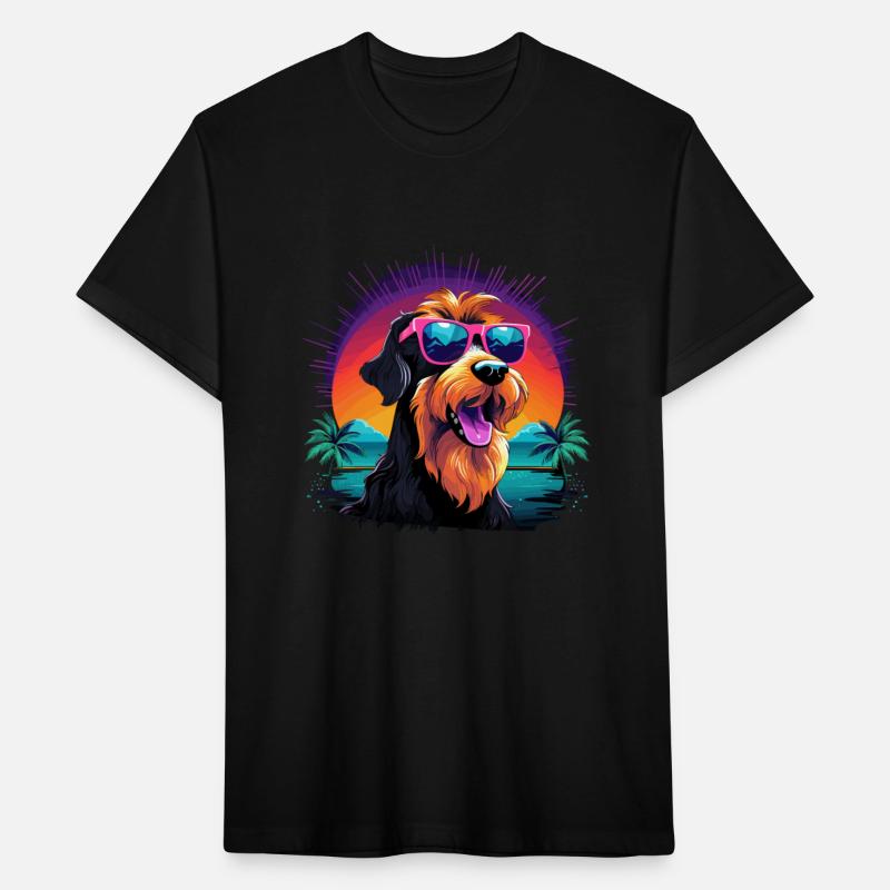 Retro Wave Airdale Terrier Dog Shirt