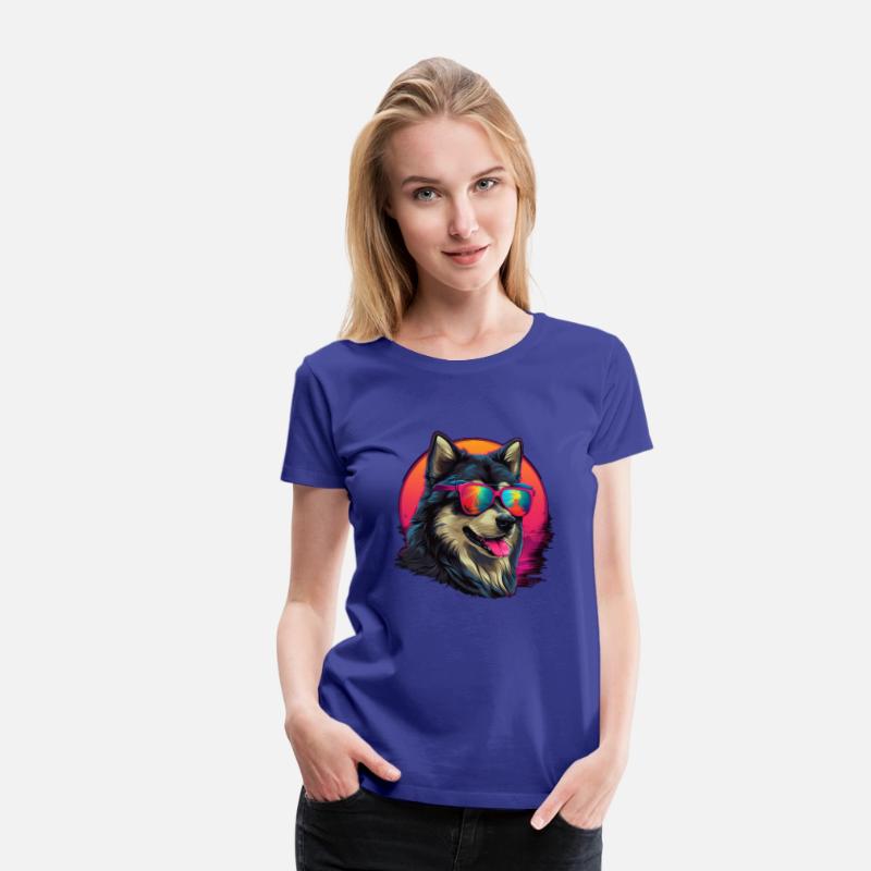 Retro Wave Alaska Malmute Dog Shirt