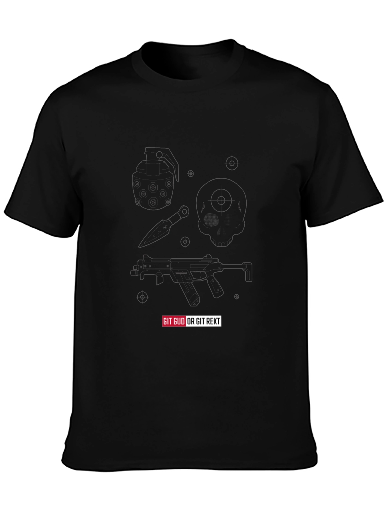 Git Gud or Git Rekt Black T-Shirt