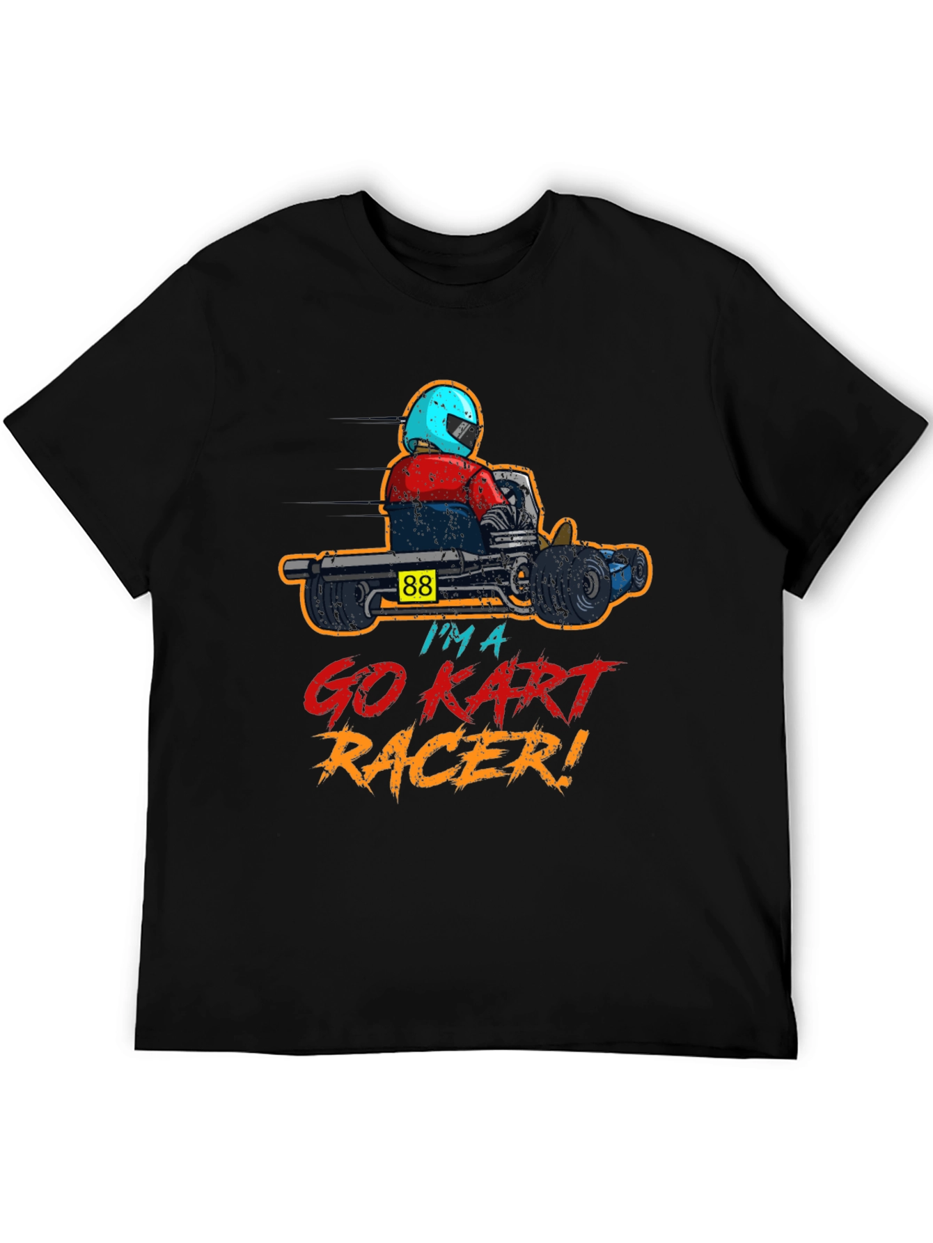 Go Kart Racer Graphic T-Shirt - Black Cotton Tee