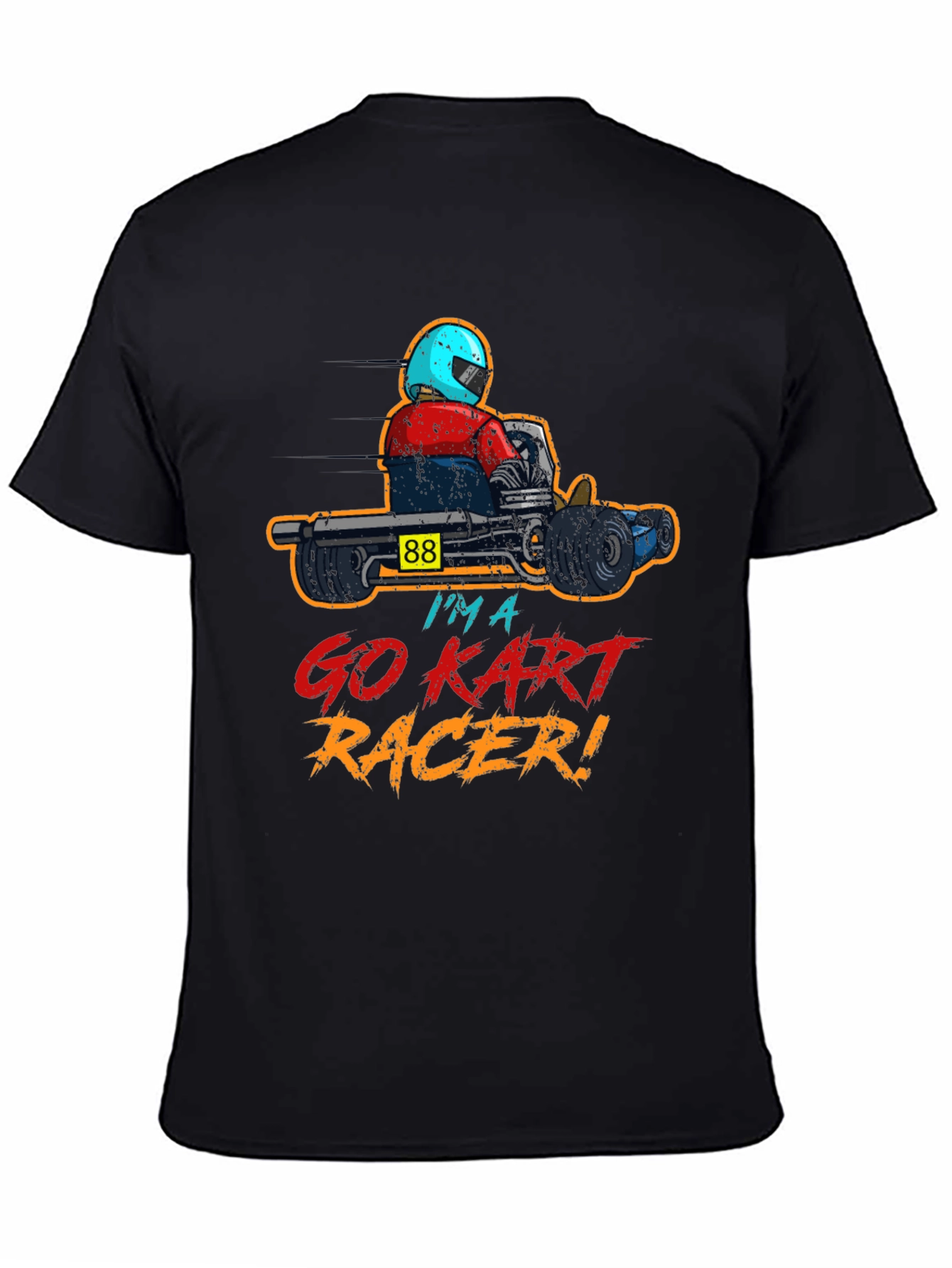 Go Kart Racer Graphic T-Shirt - Black Cotton Tee