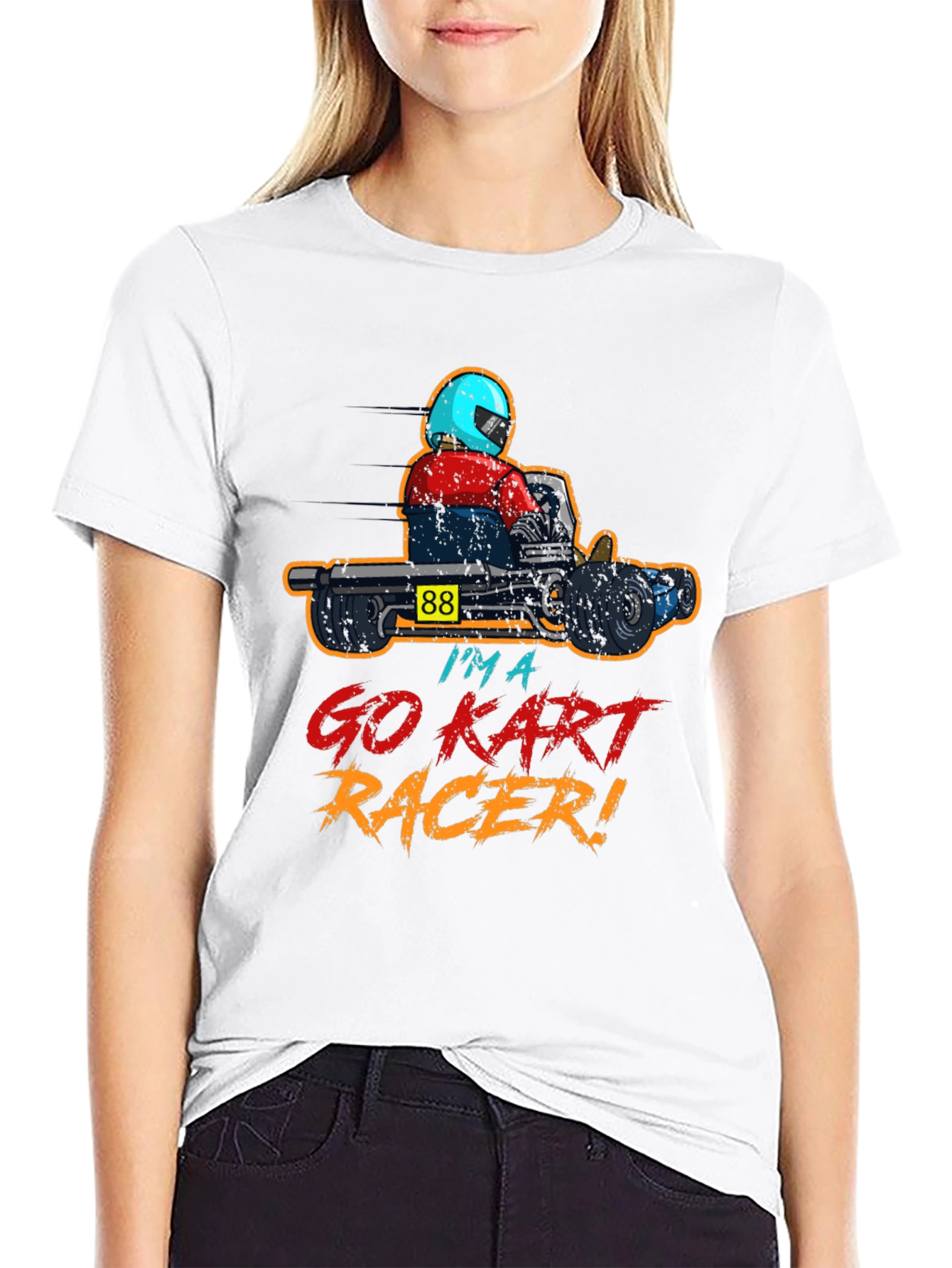 Go Kart Racer Graphic T-Shirt - Black Cotton Tee