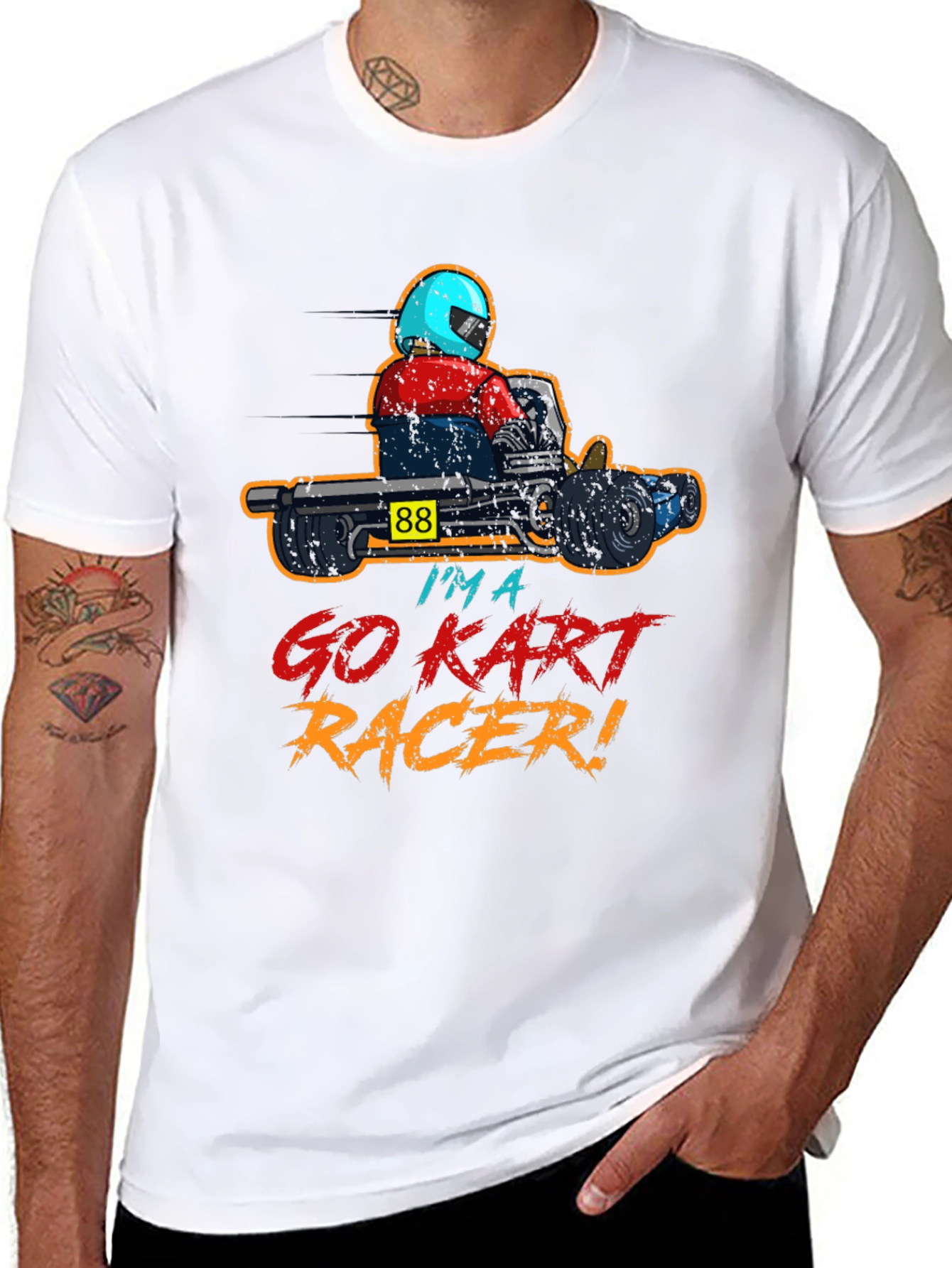 Go Kart Racer Graphic T-Shirt - Black Cotton Tee