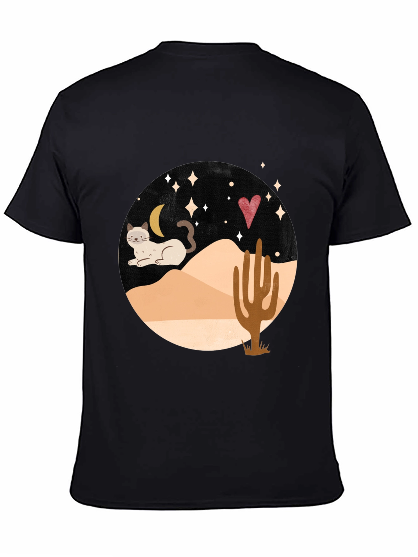 Desert Cat Graphic Tee - Black