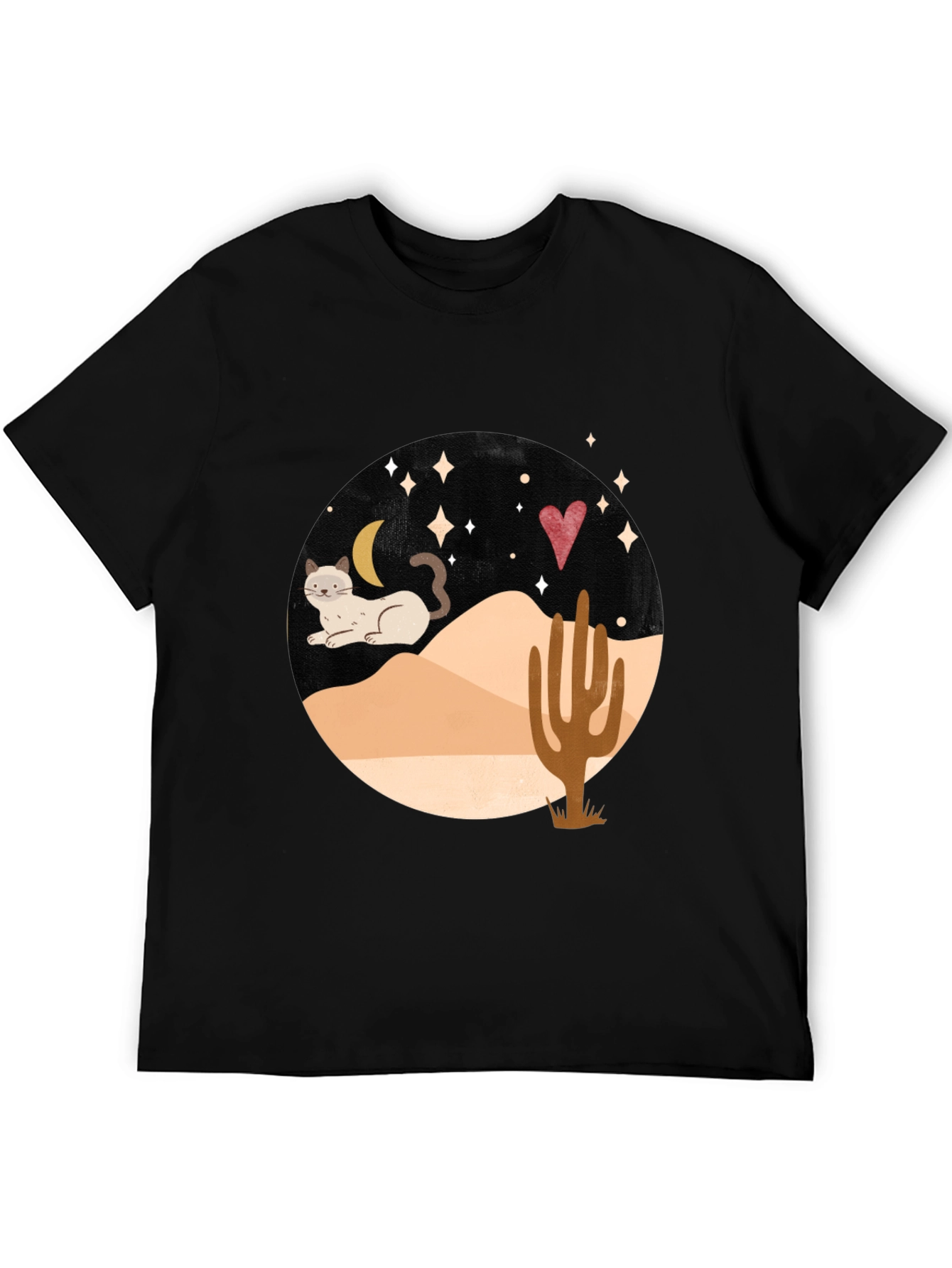 Desert Cat Graphic Tee - Black