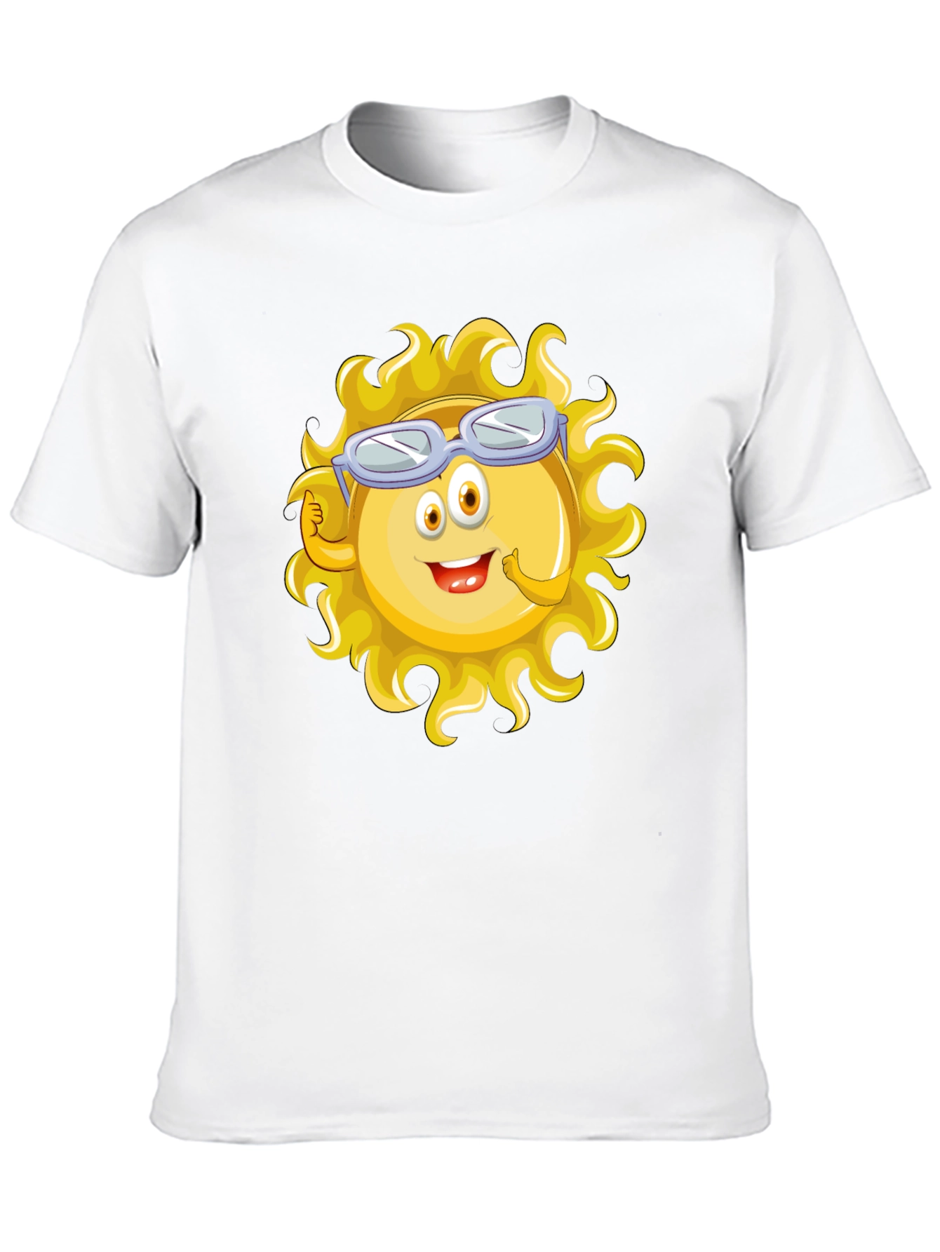 Fun Cartoon Sun Graphic Black T-Shirt