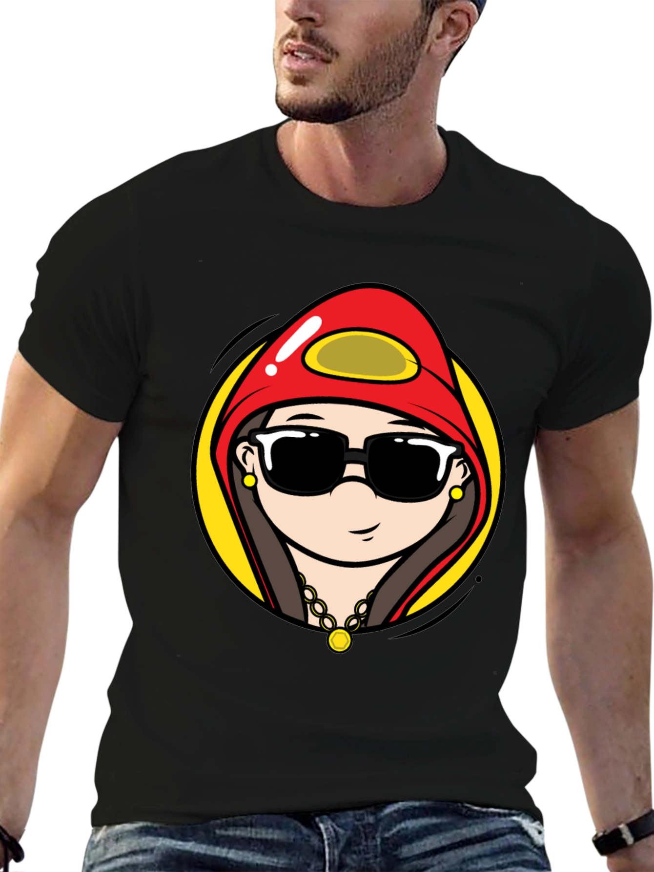 Cartoon Character Black T-Shirt