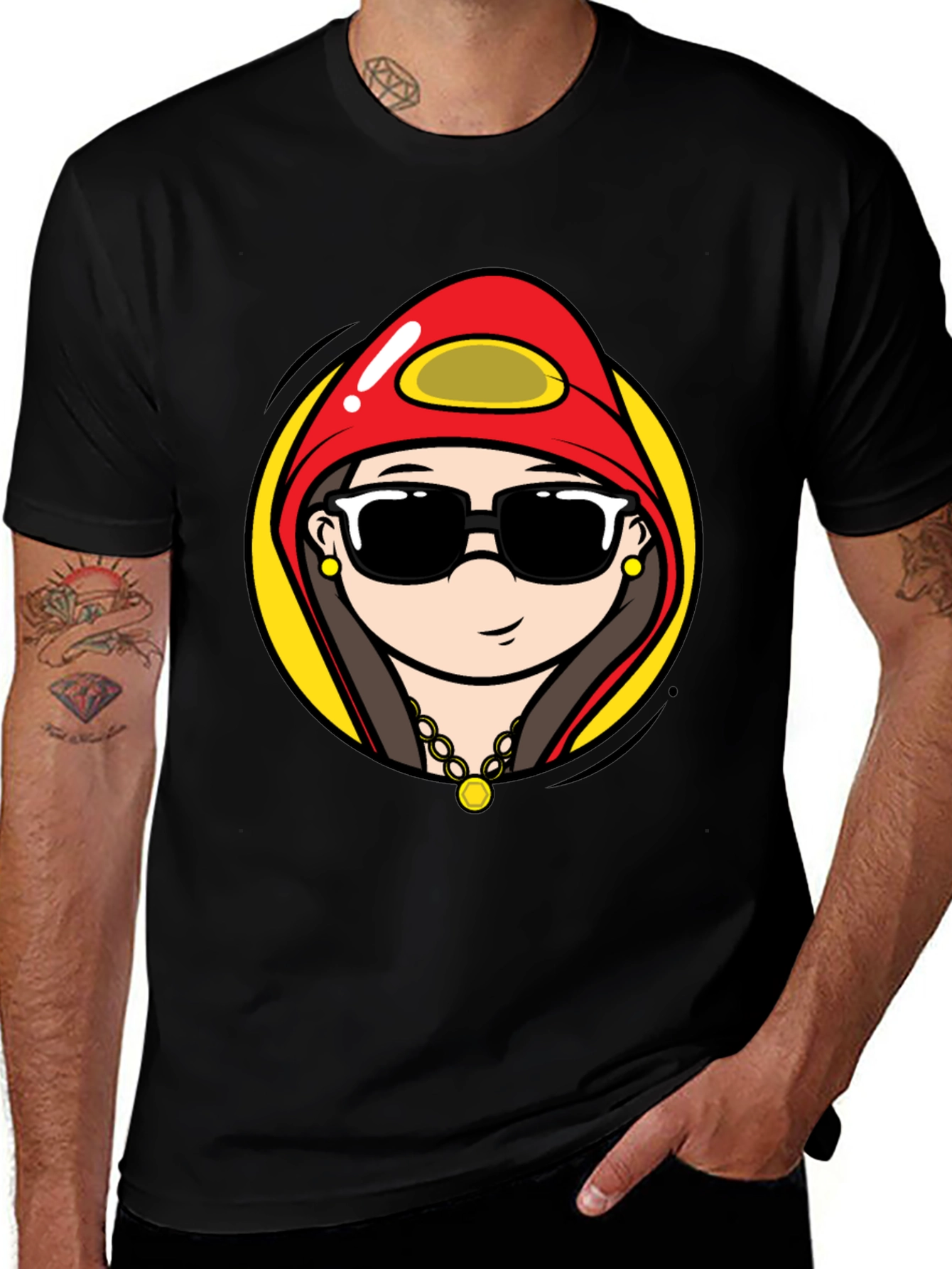 Cartoon Character Black T-Shirt