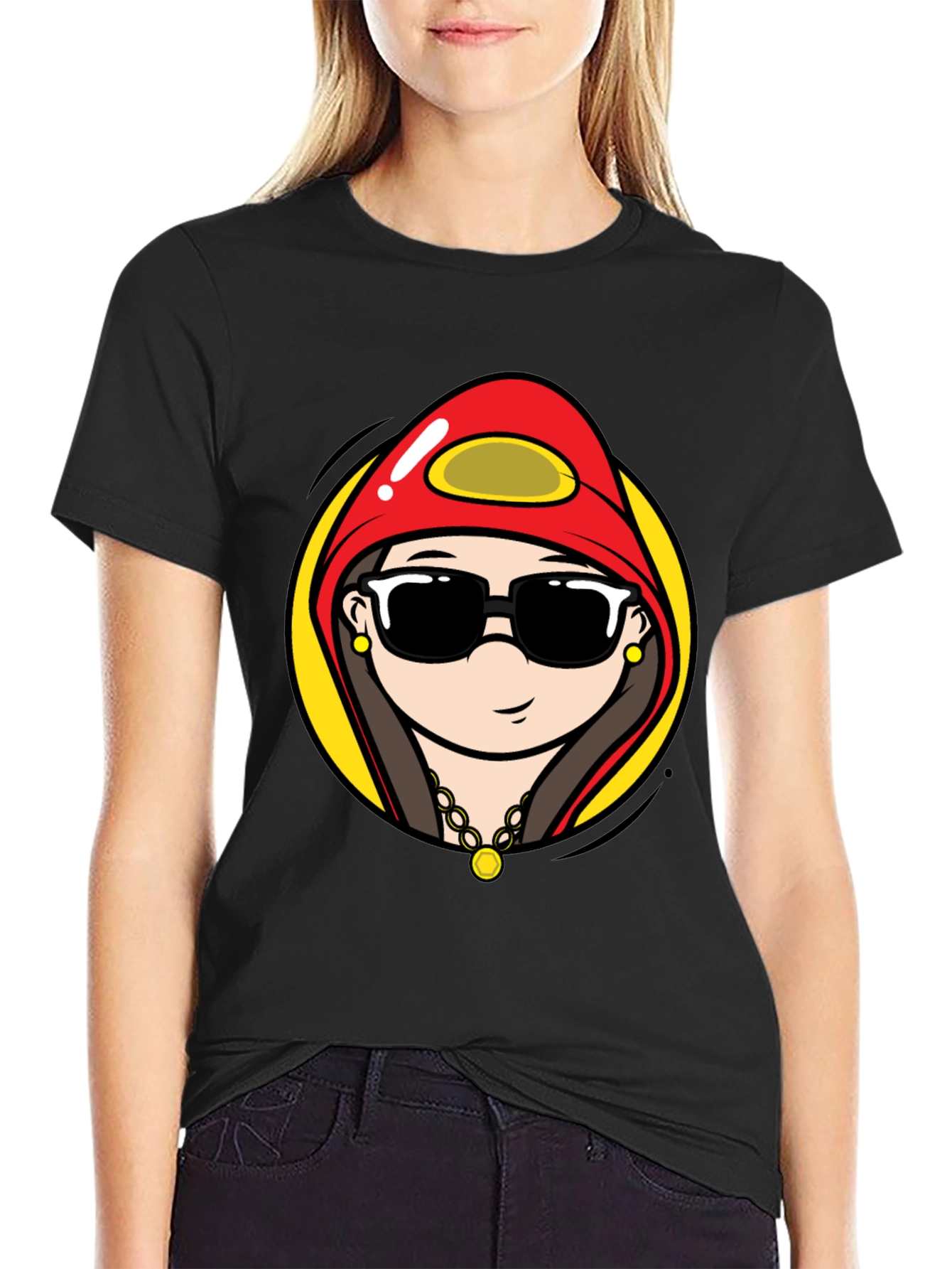 Cartoon Character Black T-Shirt