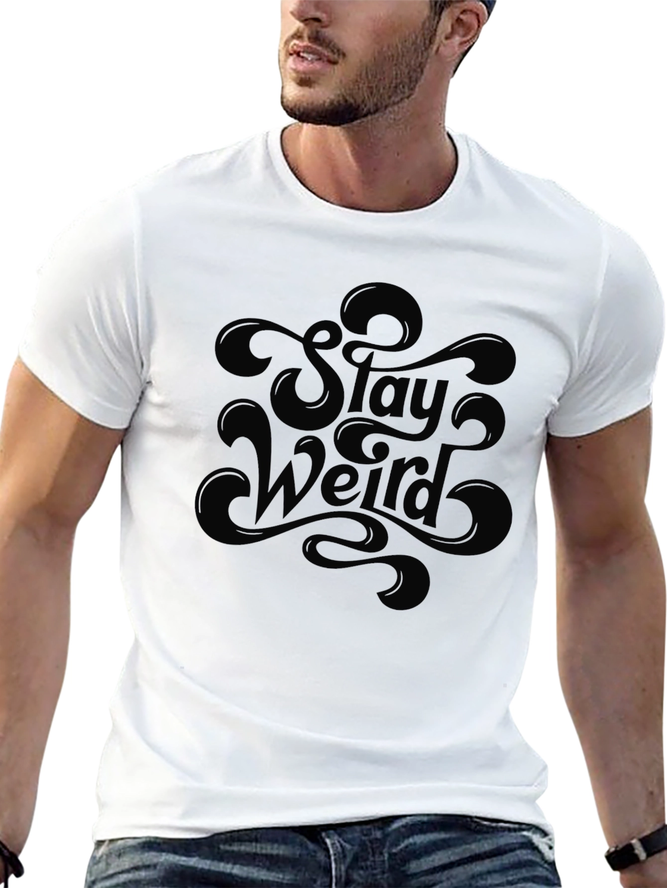 Stay Weird Graphic T-Shirt - Mens Black Tee