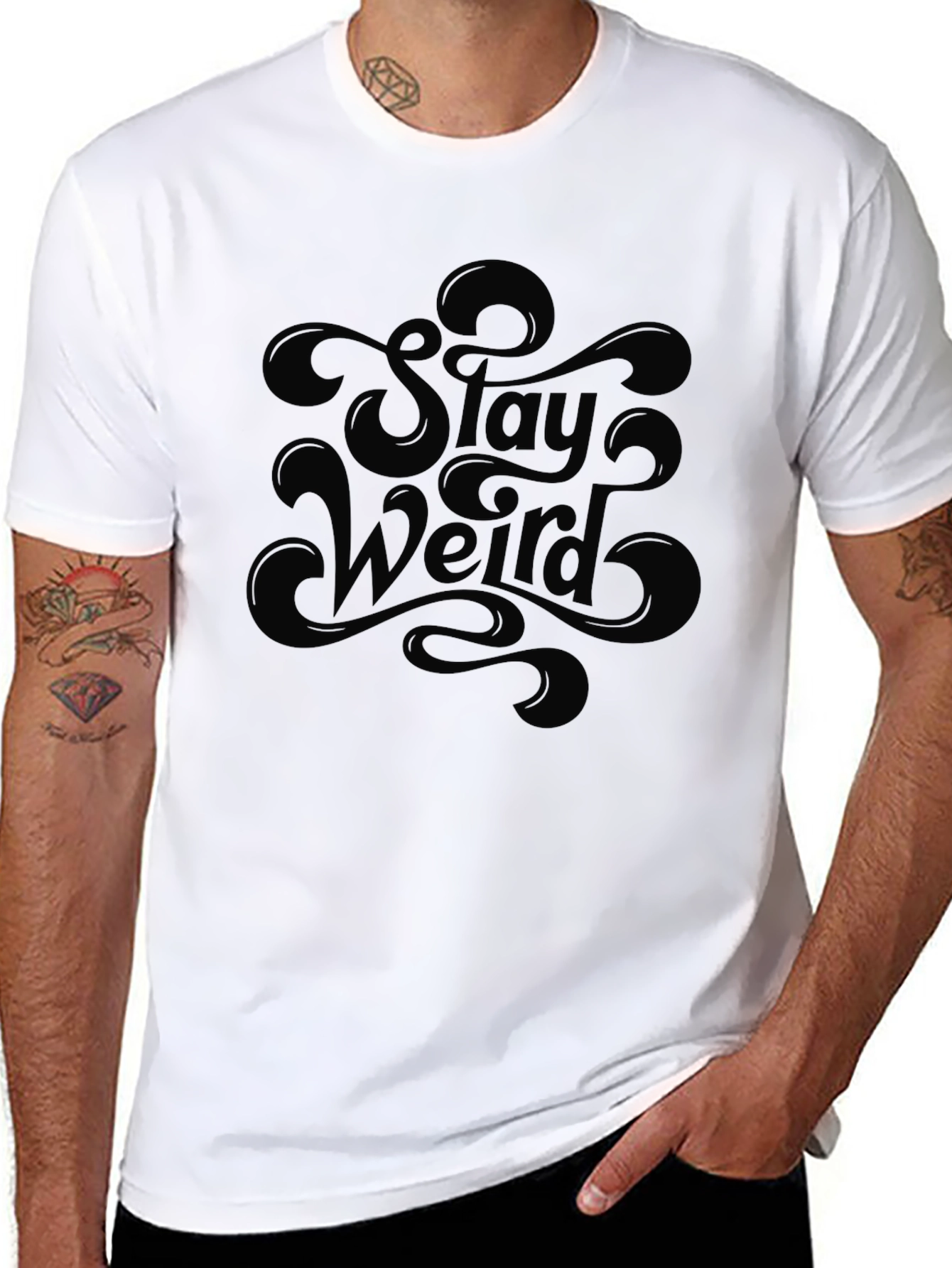 Stay Weird Graphic T-Shirt - Mens Black Tee