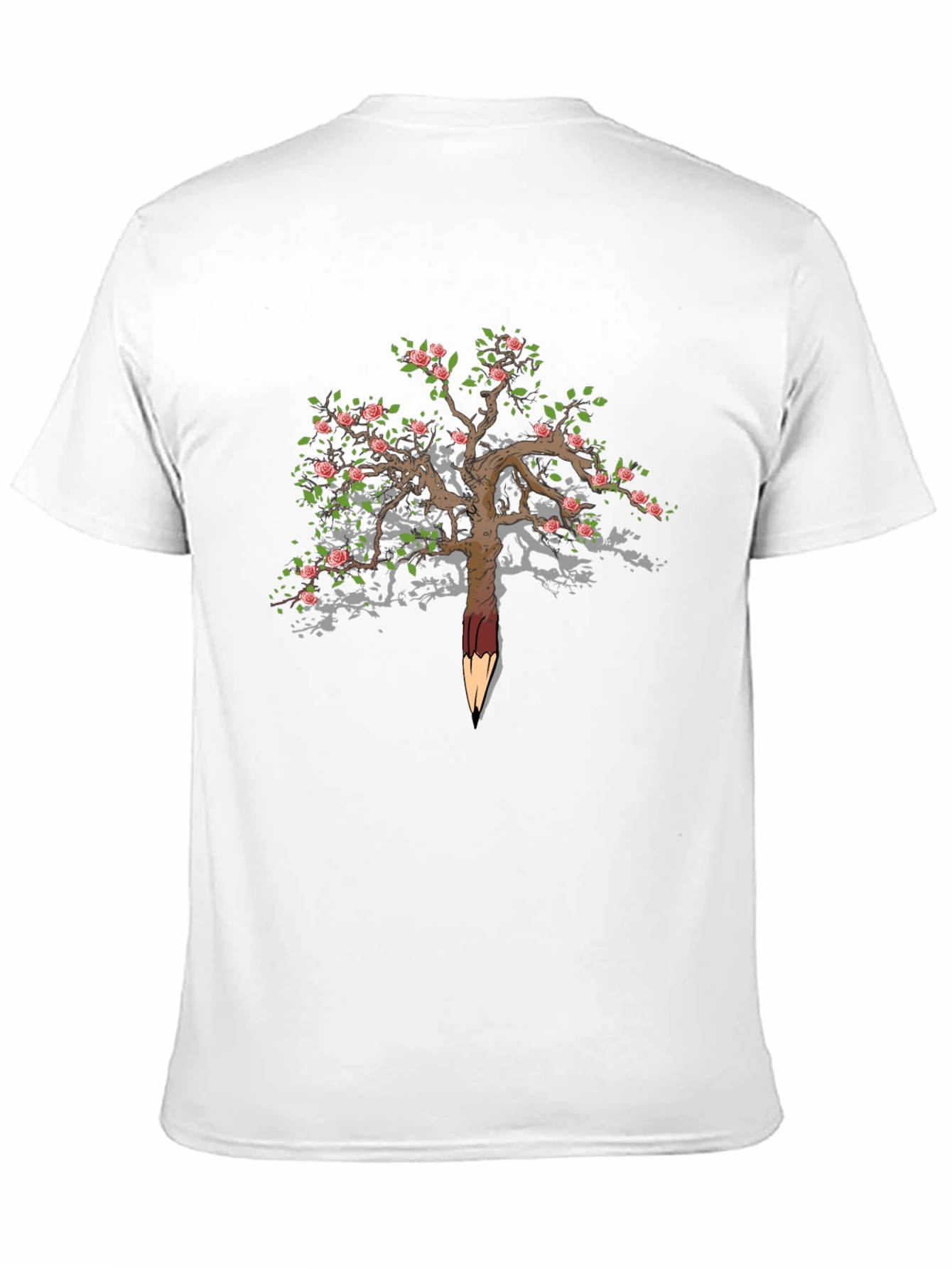 Rose Tree Pencil Art T-Shirt