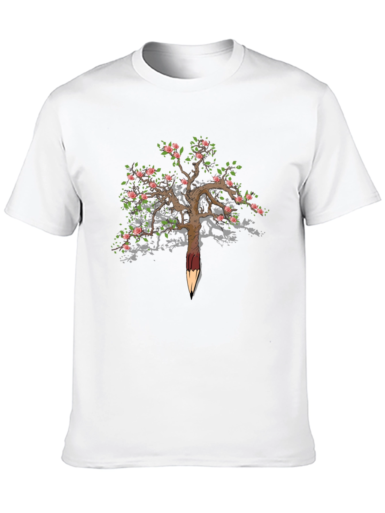 Rose Tree Pencil Art T-Shirt