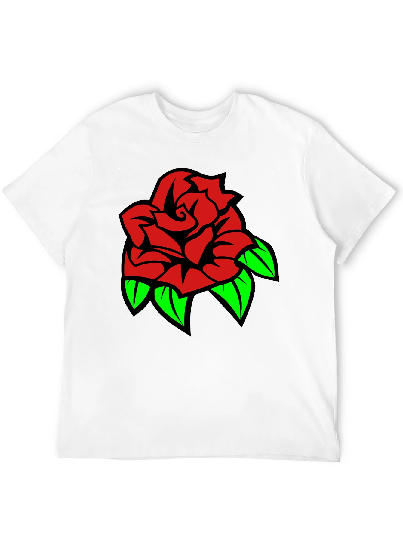 Rose Graphic Tee - Stylish Black T-Shirt