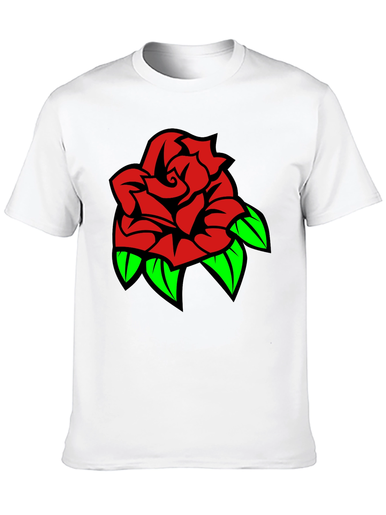 Rose Graphic Tee - Stylish Black T-Shirt