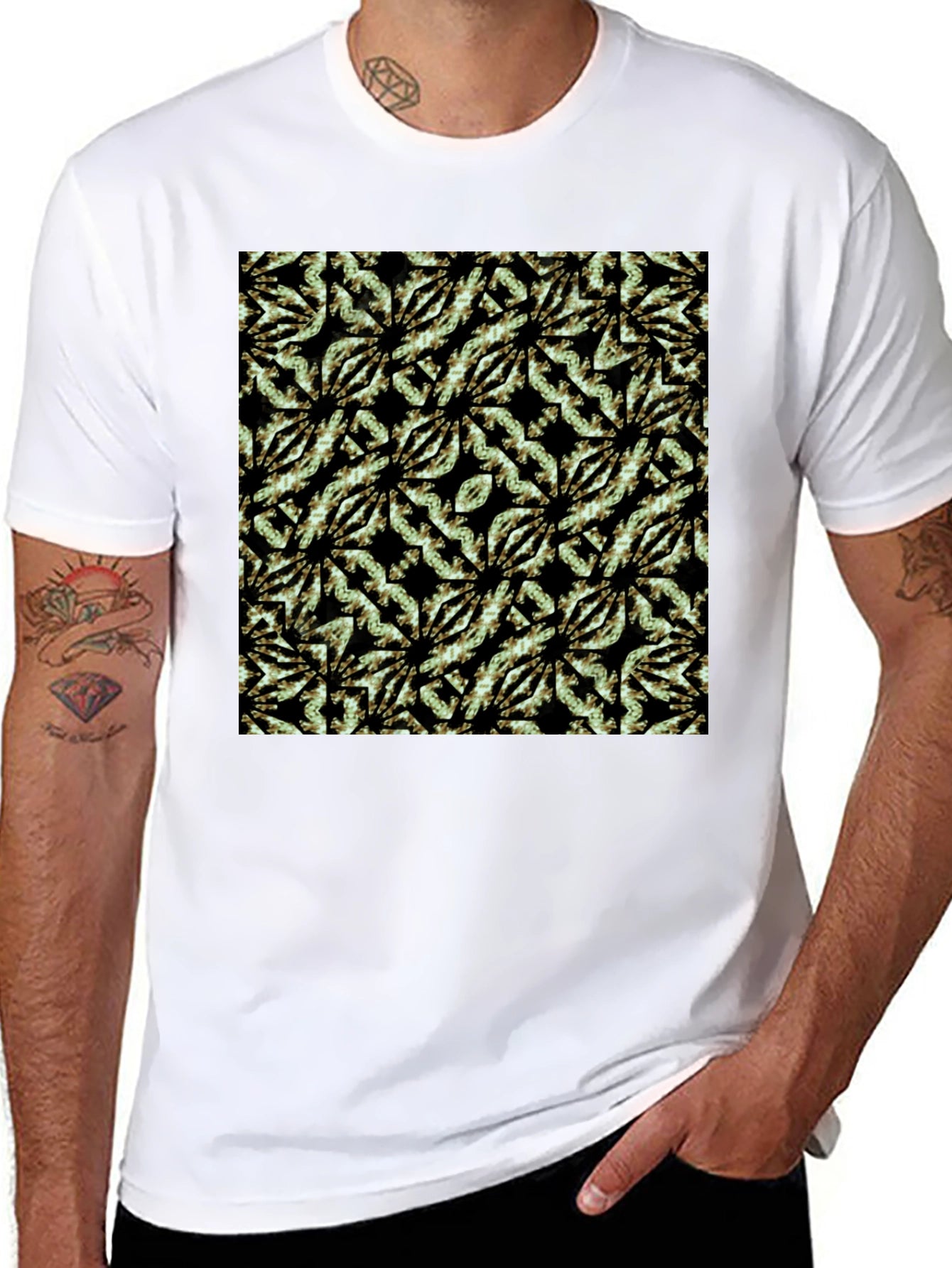 Abstract Pattern Black T-Shirt