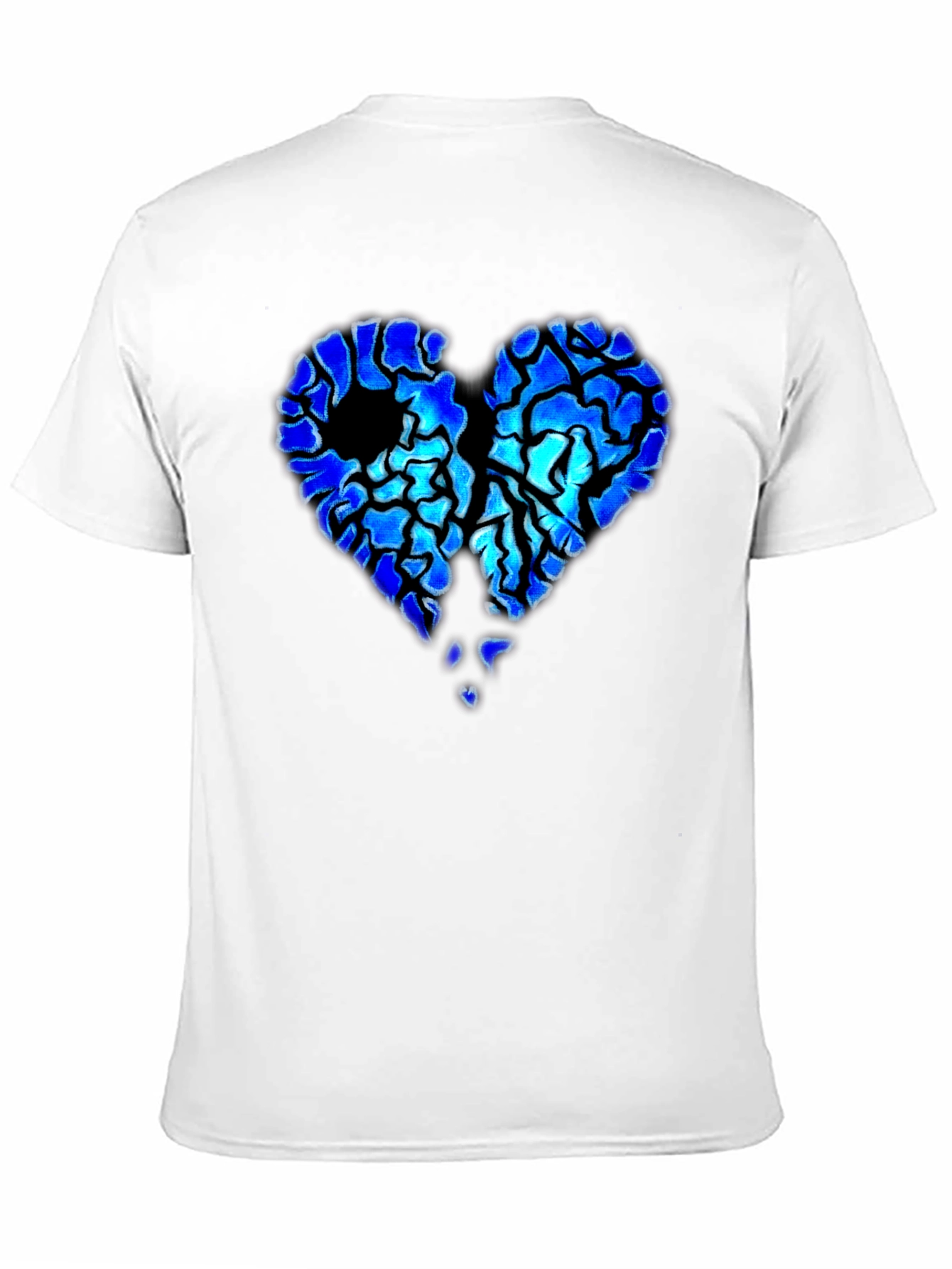 Broken Heart Graphic Print Black T-Shirt
