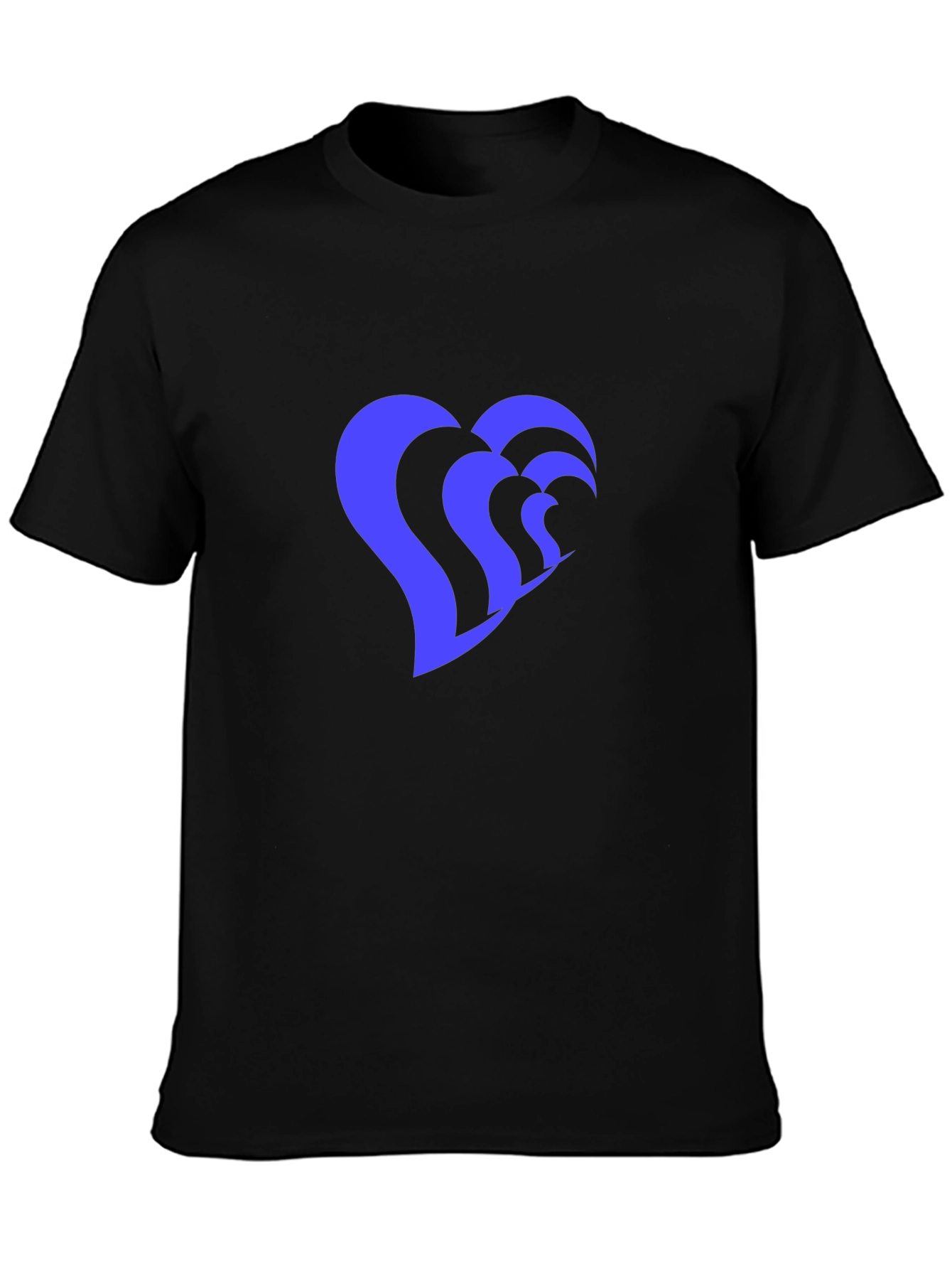 Heart Wave Graphic Tee - Stylish Black T-Shirt