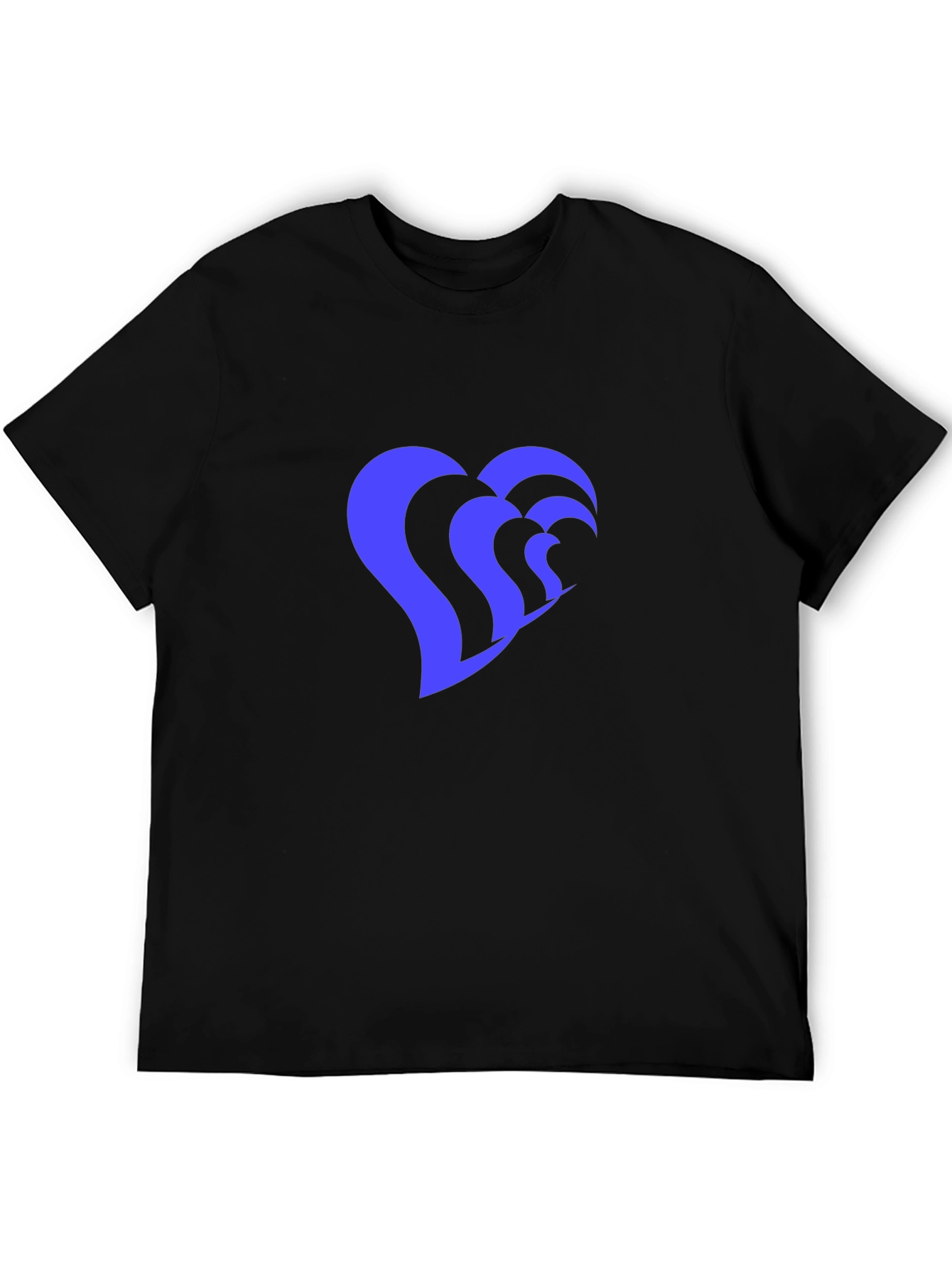 Heart Wave Graphic Tee - Stylish Black T-Shirt