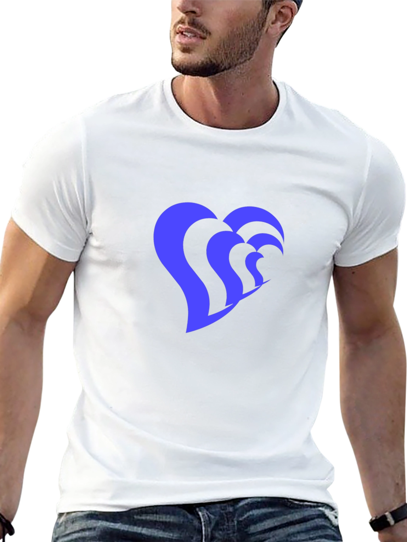 Heart Wave Graphic Tee - Stylish Black T-Shirt