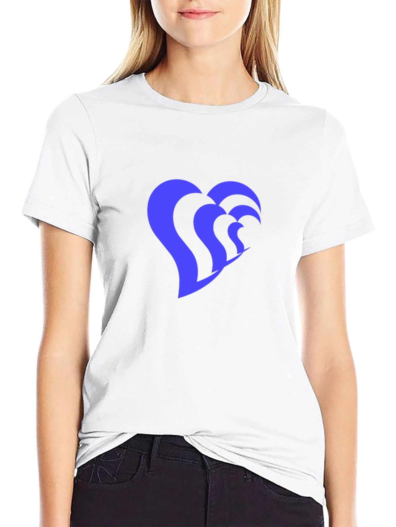Heart Wave Graphic Tee - Stylish Black T-Shirt