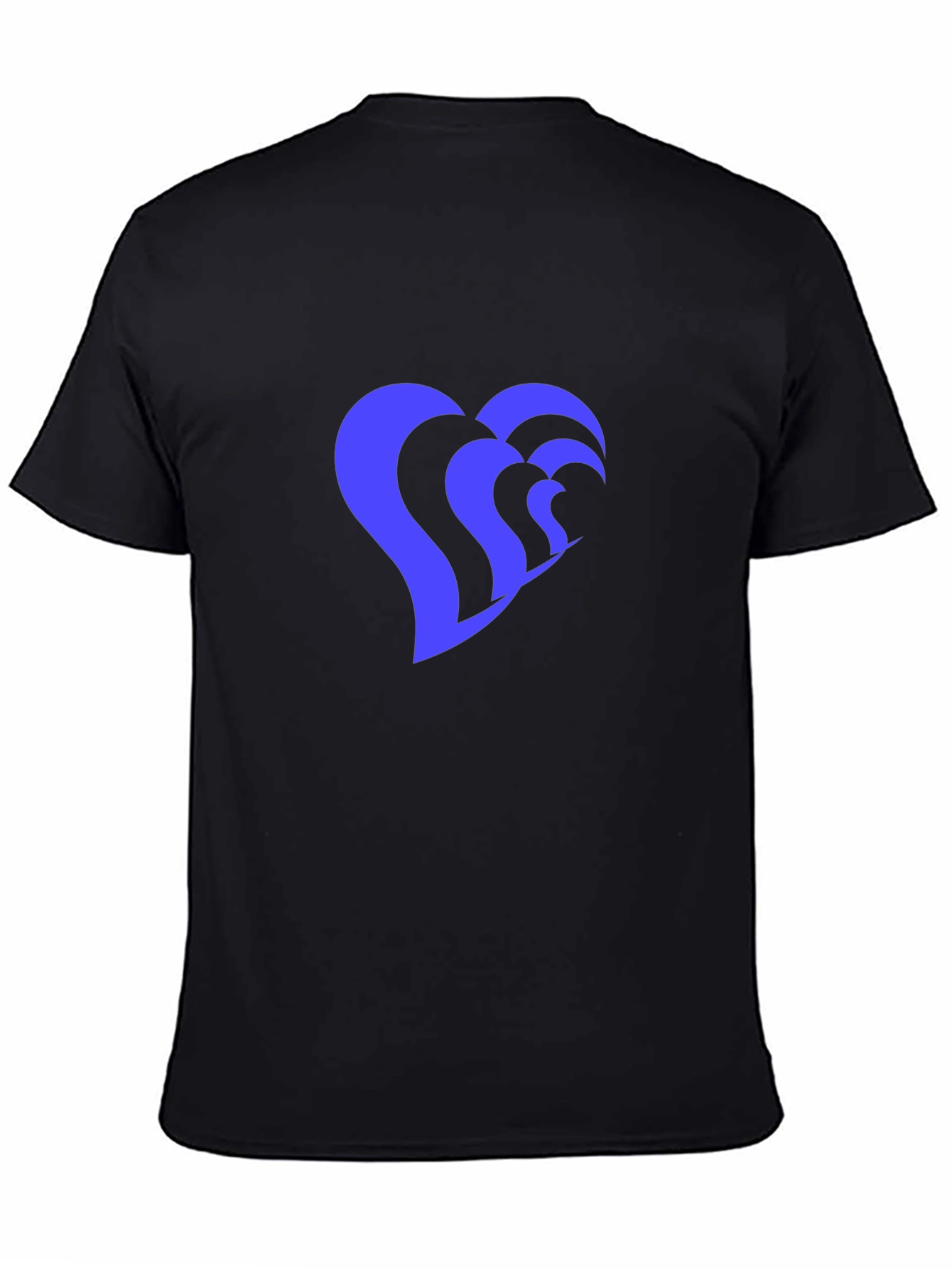 Heart Wave Graphic Tee - Stylish Black T-Shirt