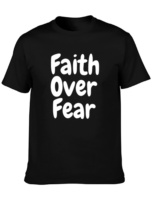 Faith Over Fear Black Graphic T-Shirt
