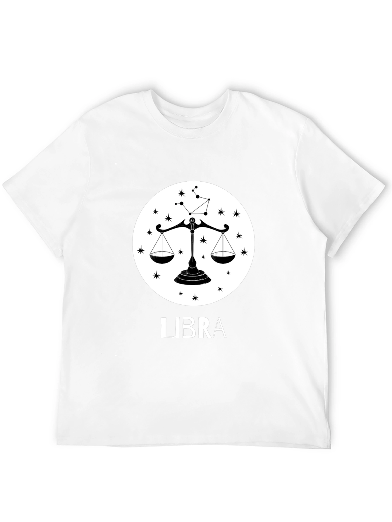 Libra Zodiac Sign Black T-Shirt