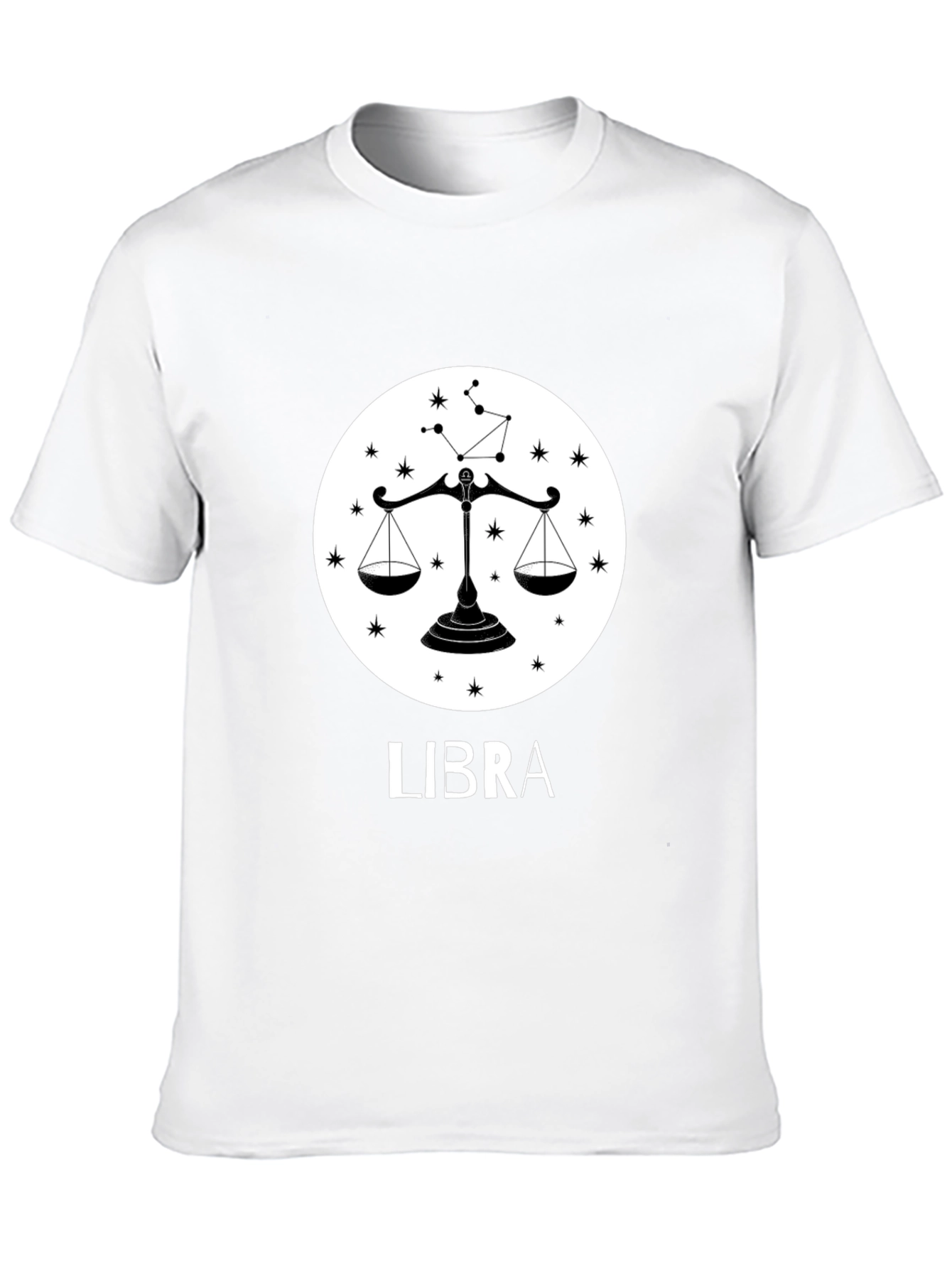 Libra Zodiac Sign Black T-Shirt