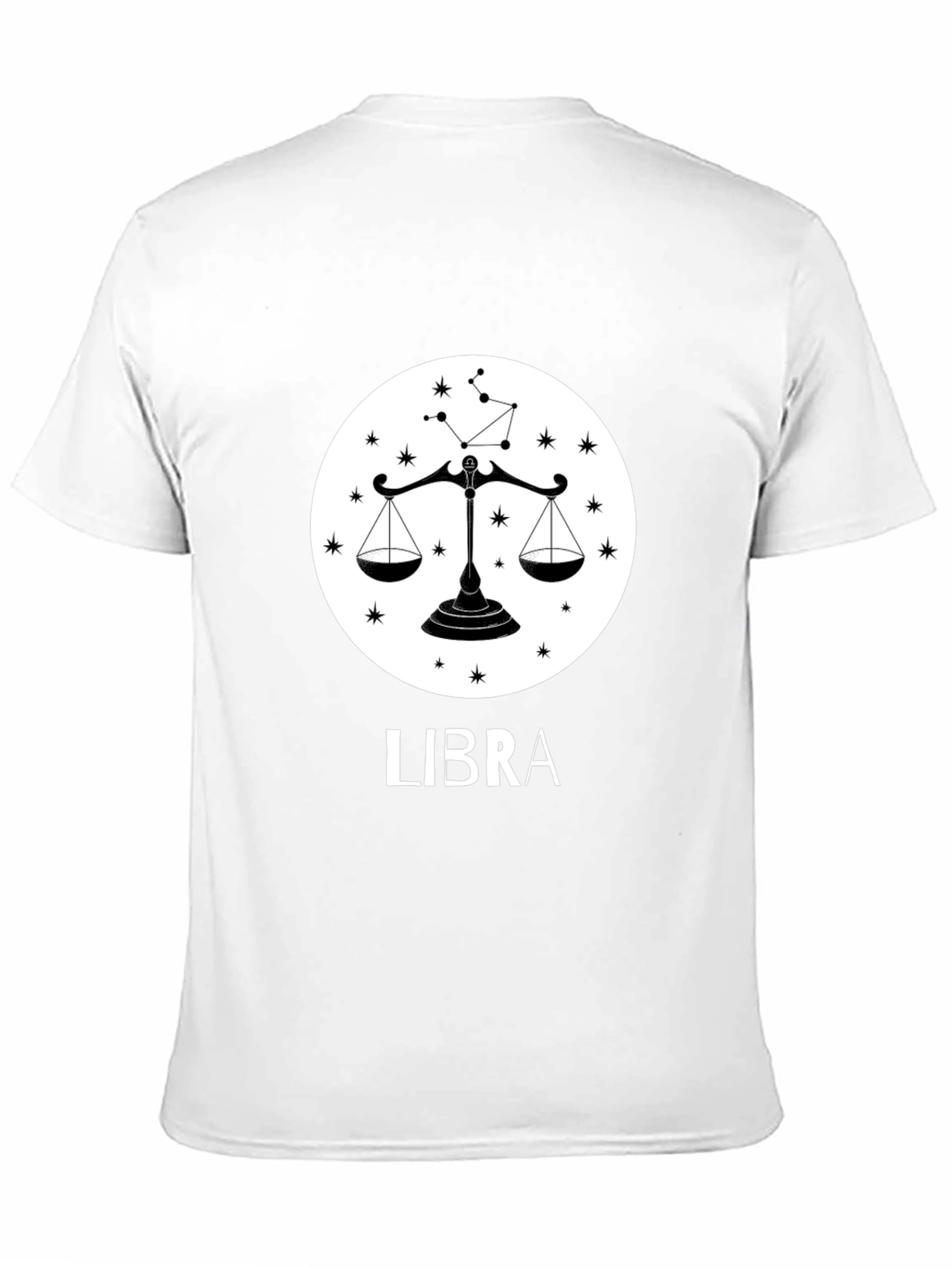 Libra Zodiac Sign Black T-Shirt
