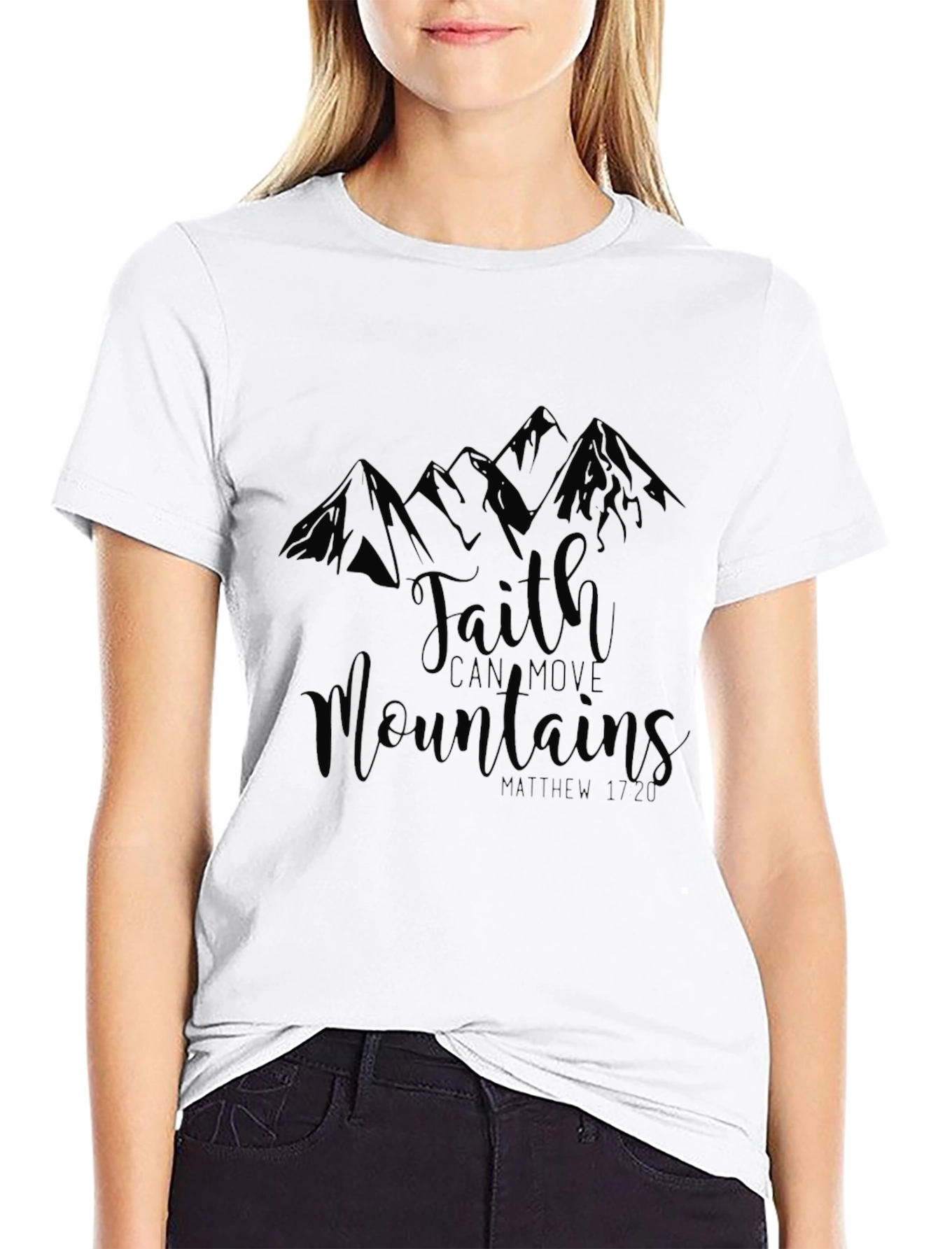 Faith Can Move Mountains Black T-Shirt