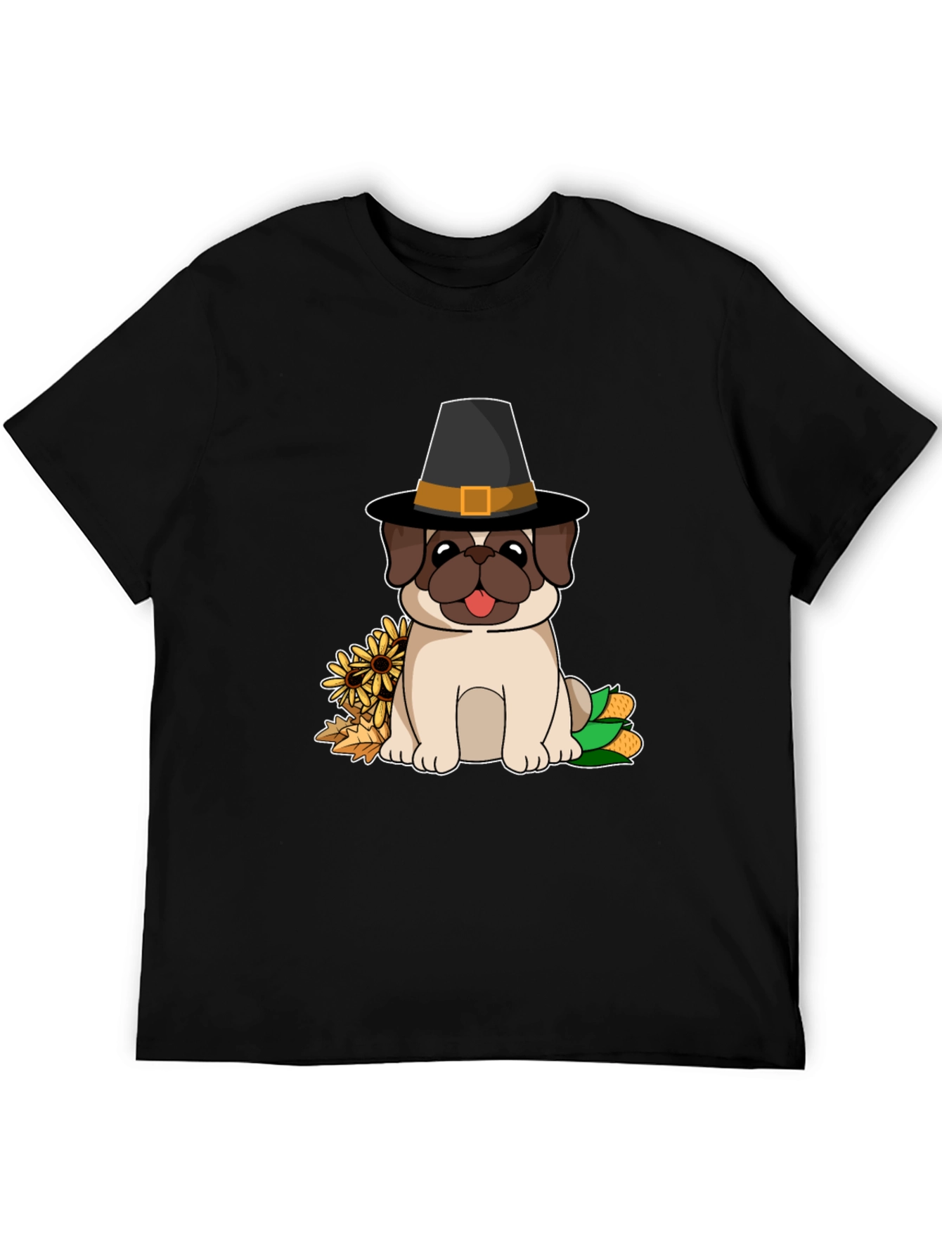 Pug Thanksgiving T-Shirt - Pilgrim Dog