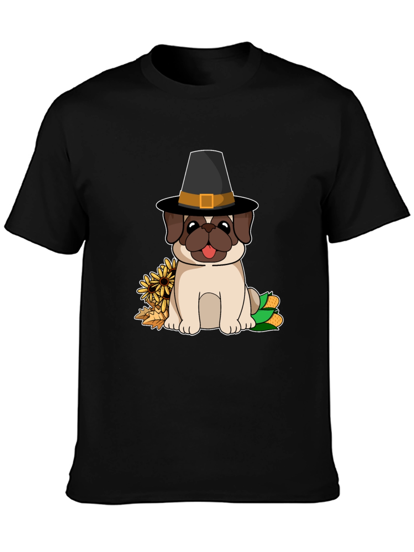 Pug Thanksgiving T-Shirt - Pilgrim Dog