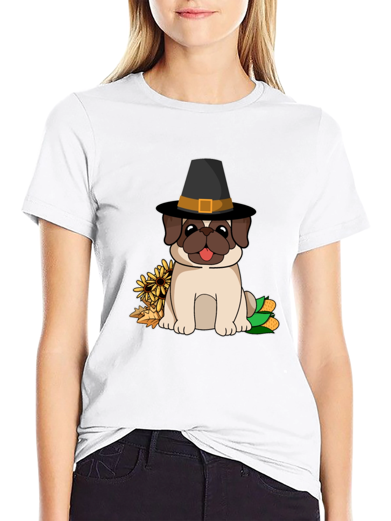 Pug Thanksgiving T-Shirt - Pilgrim Dog