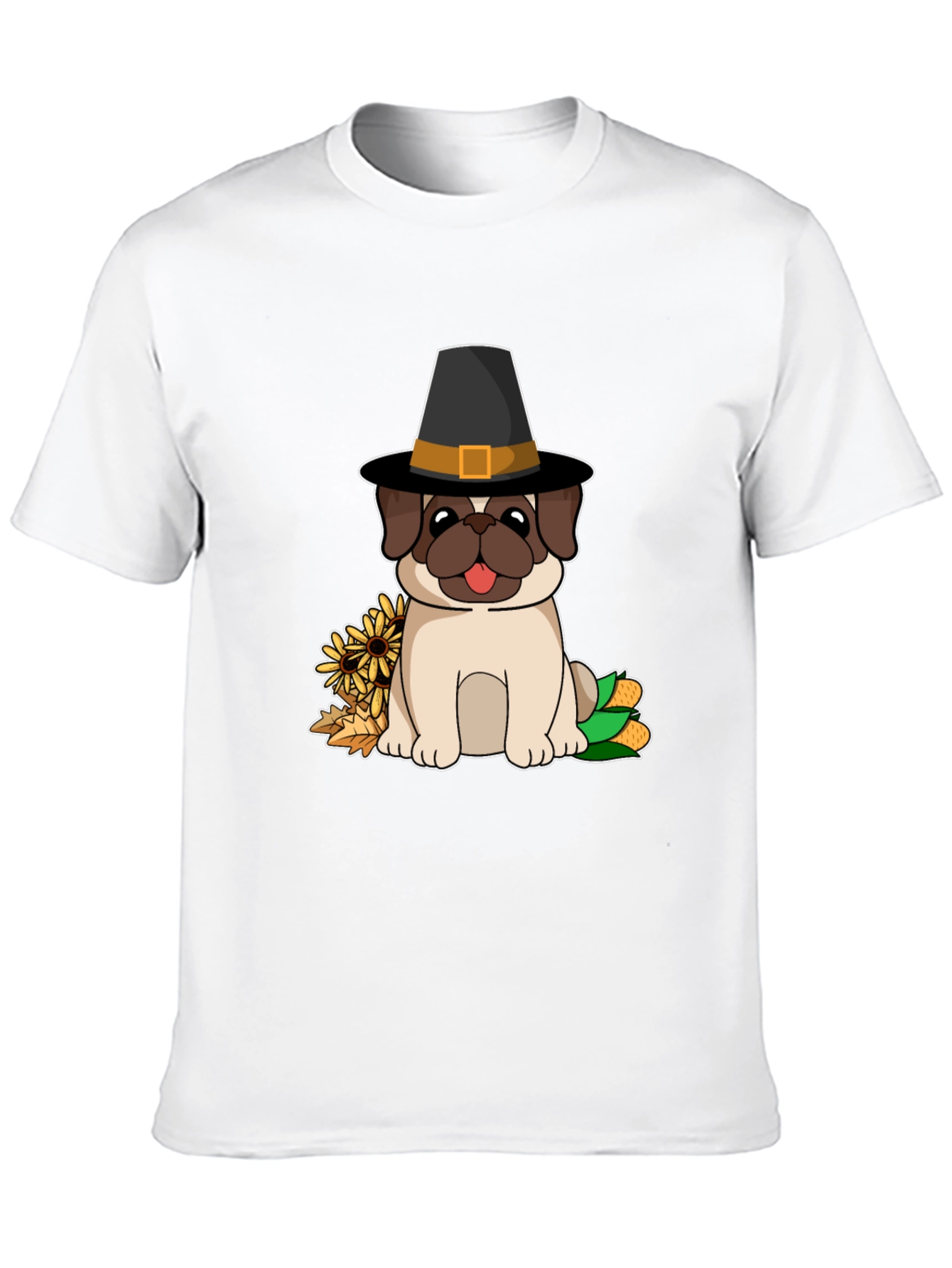 Pug Thanksgiving T-Shirt - Pilgrim Dog