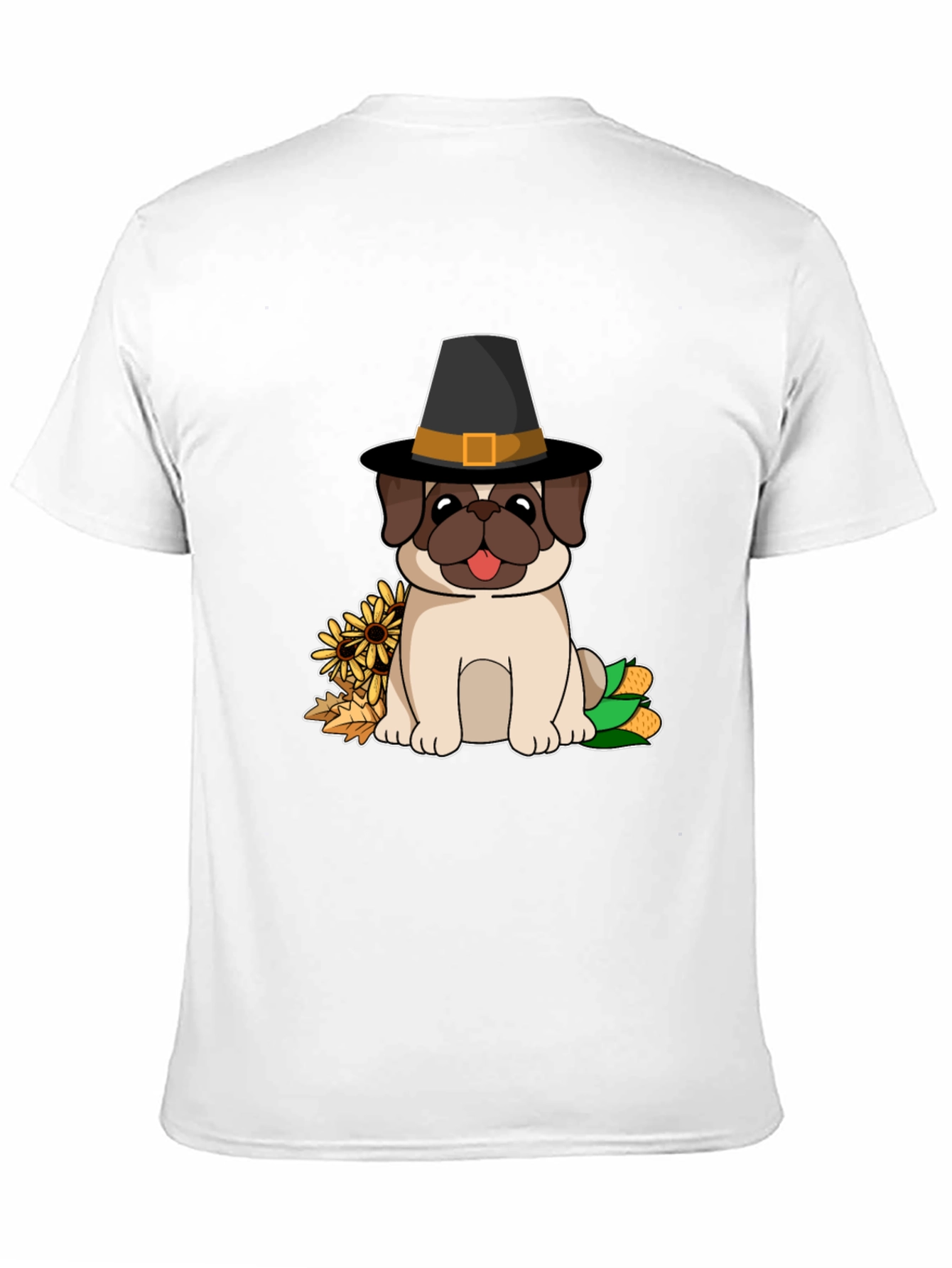 Pug Thanksgiving T-Shirt - Pilgrim Dog
