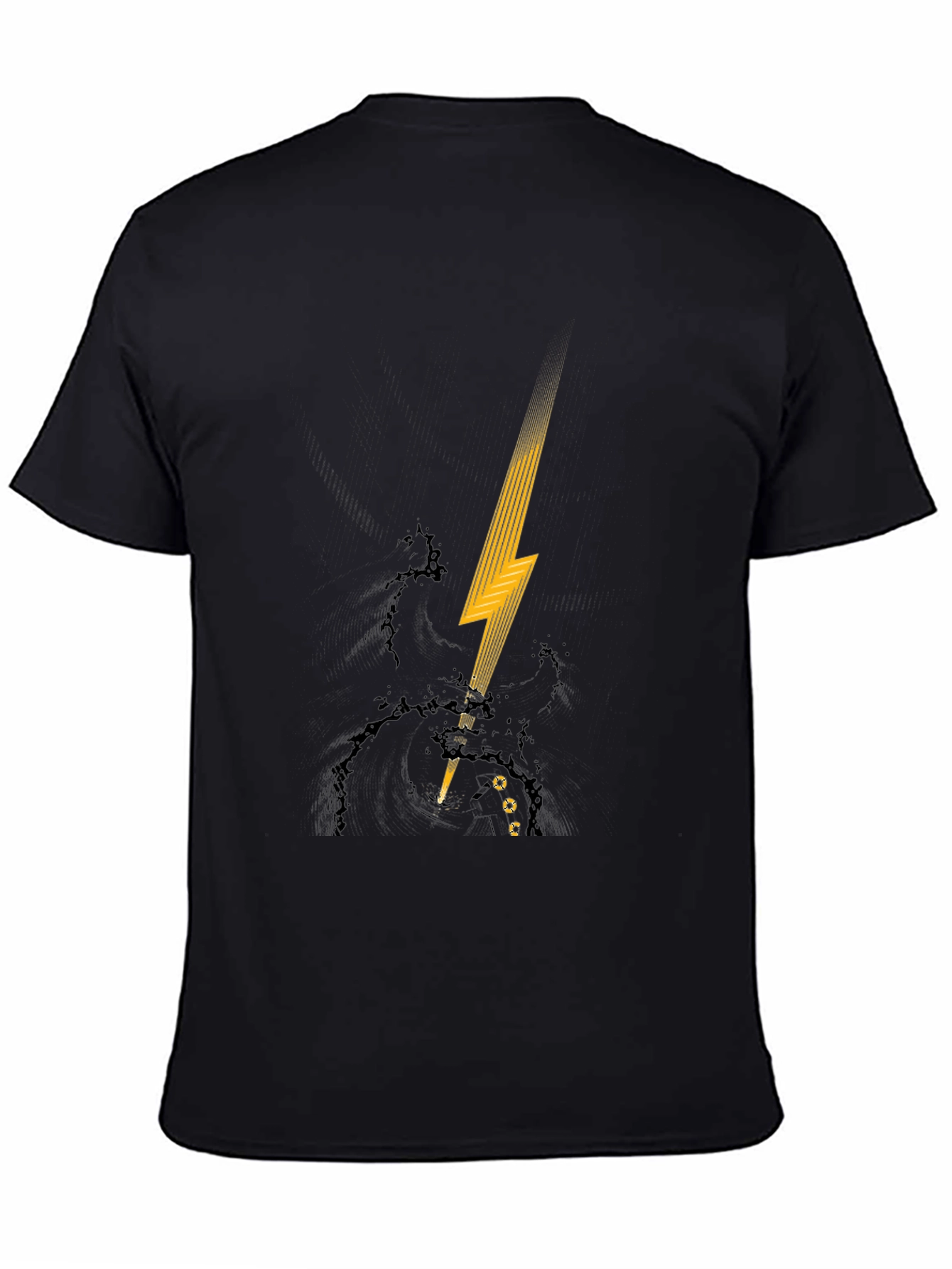 Lightning Bolt Graphic Black T-Shirt